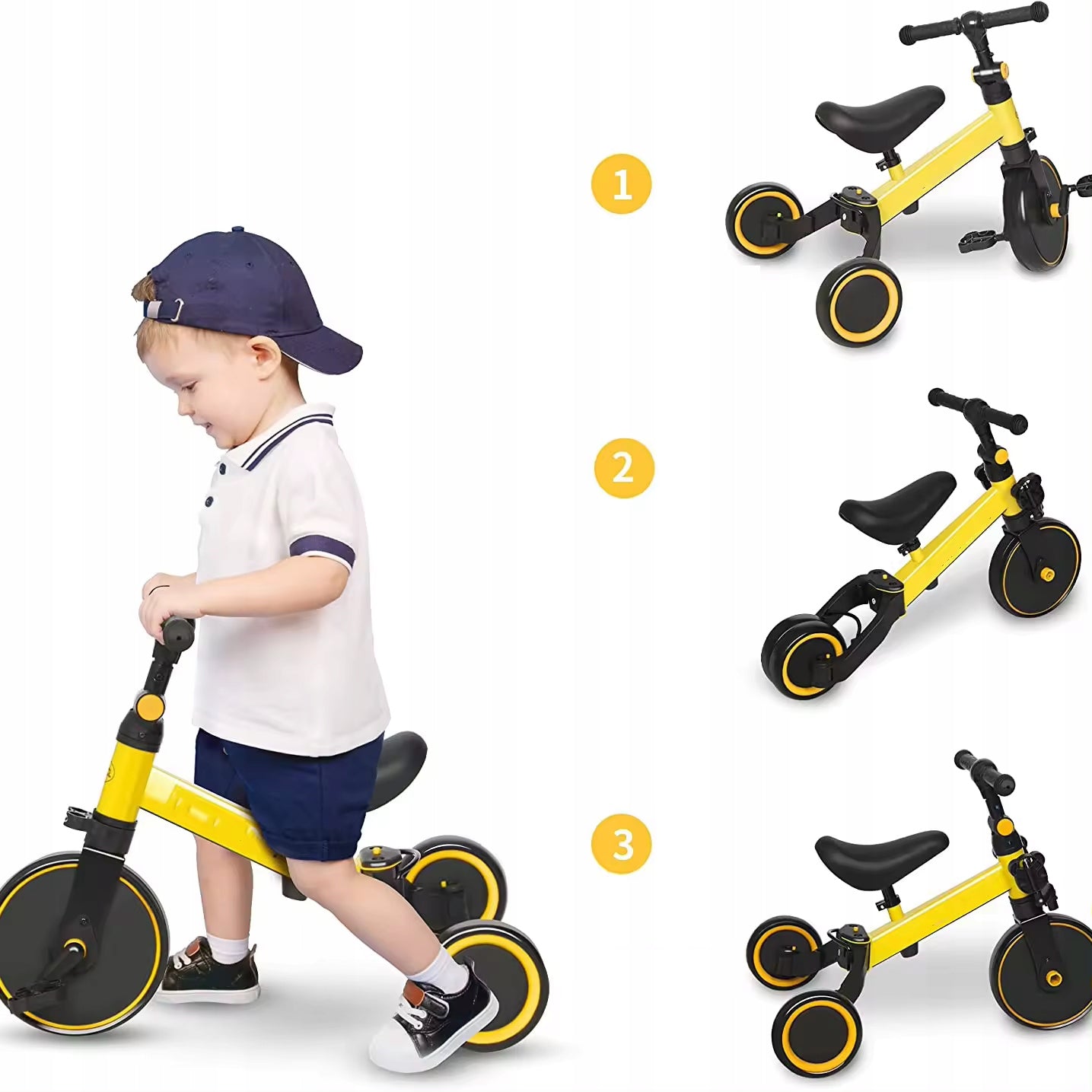 Balance bike 4in1 two or three wheels red + pedals Color red