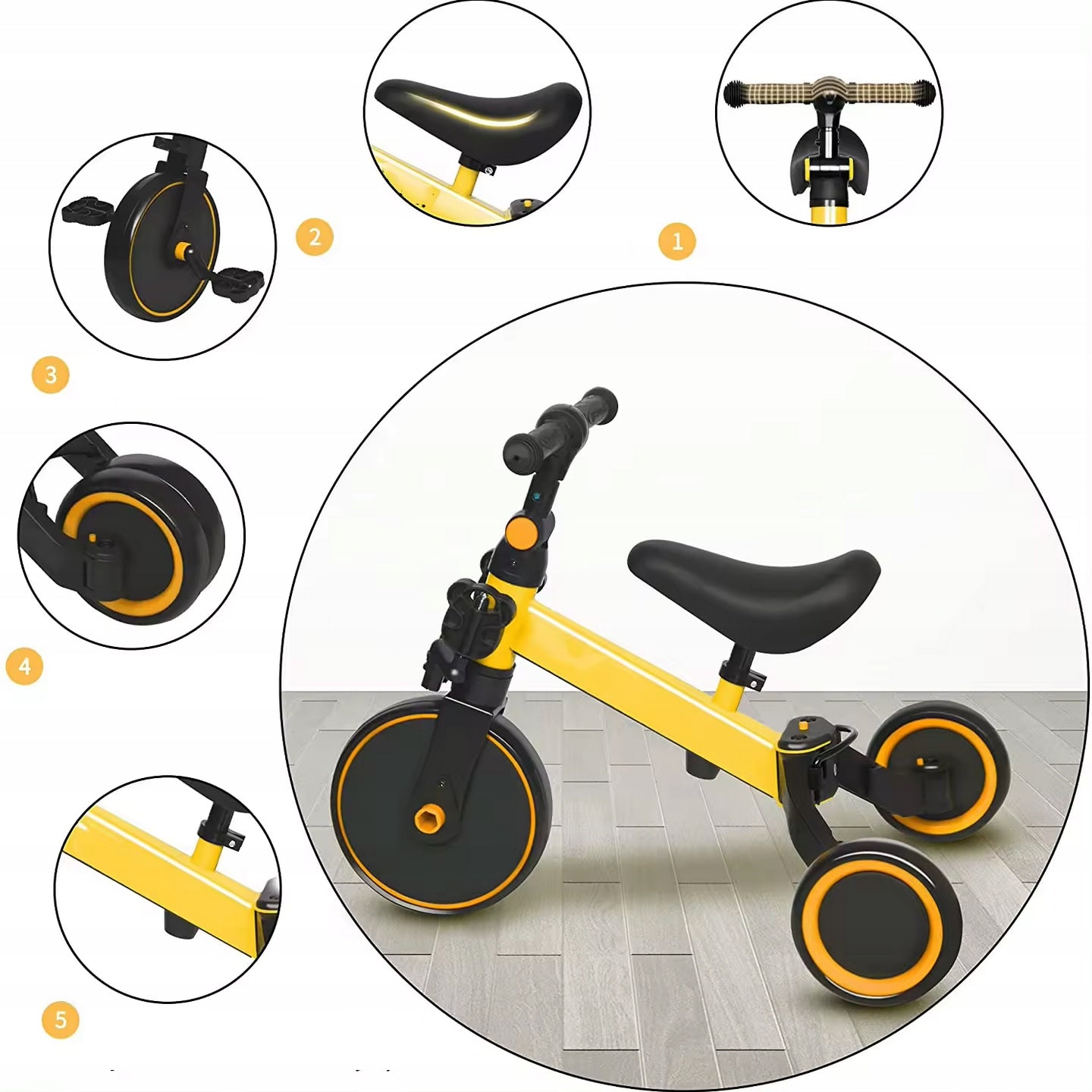 Balance bike 4in1 two or three wheels red + pedals Manufacturer code Rowerek biegowy 4w1