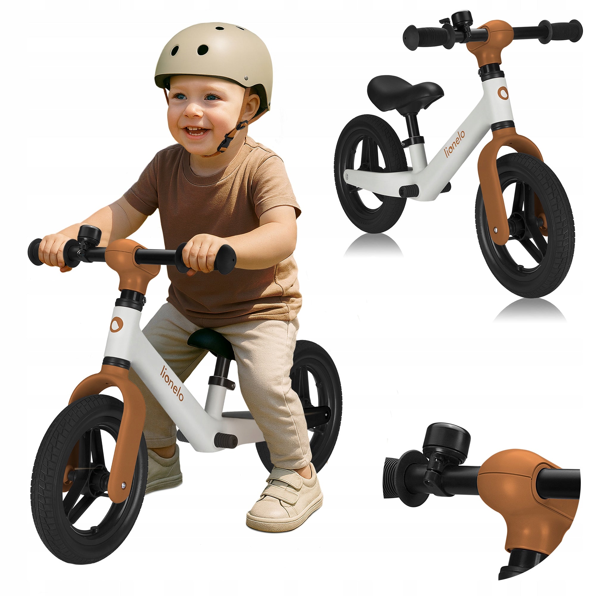 Balance bike BEIGE light SINCE 1,5 adjustable PU wheels Lionelo Toni