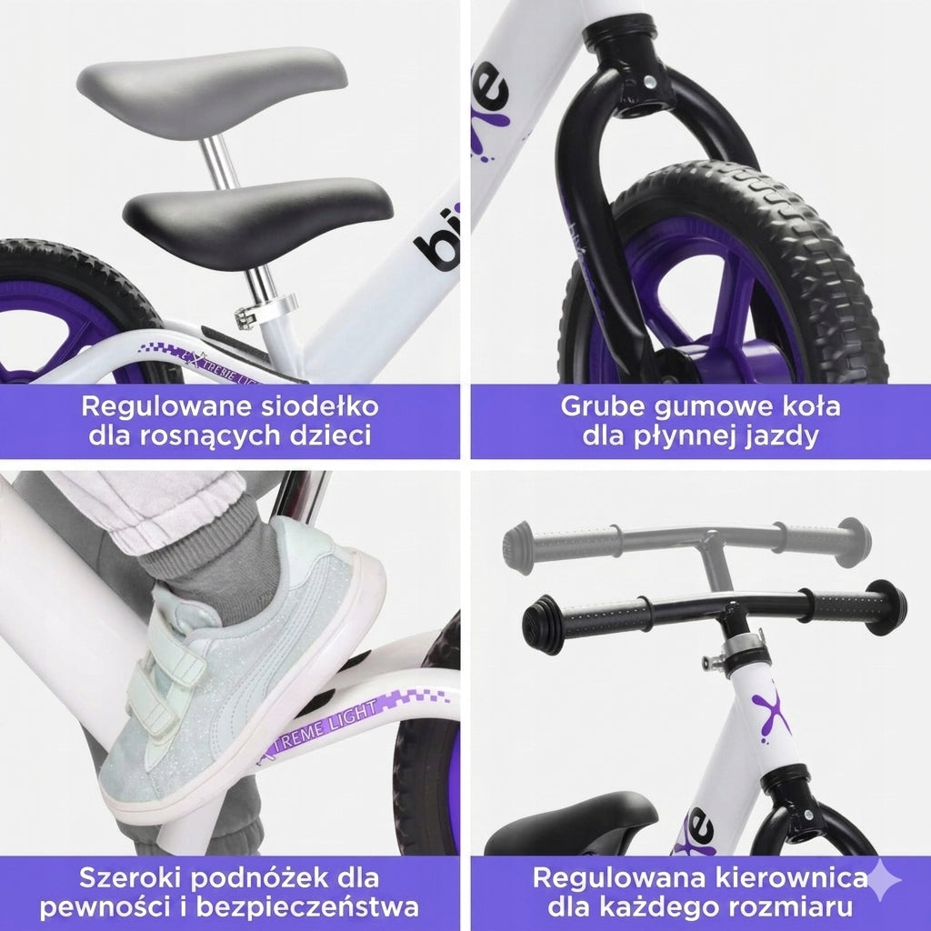 Balance bike BIXE 12" ultralight 2kg Aluminium 2-5 years + Korbo pads Kid's age 2＋ years