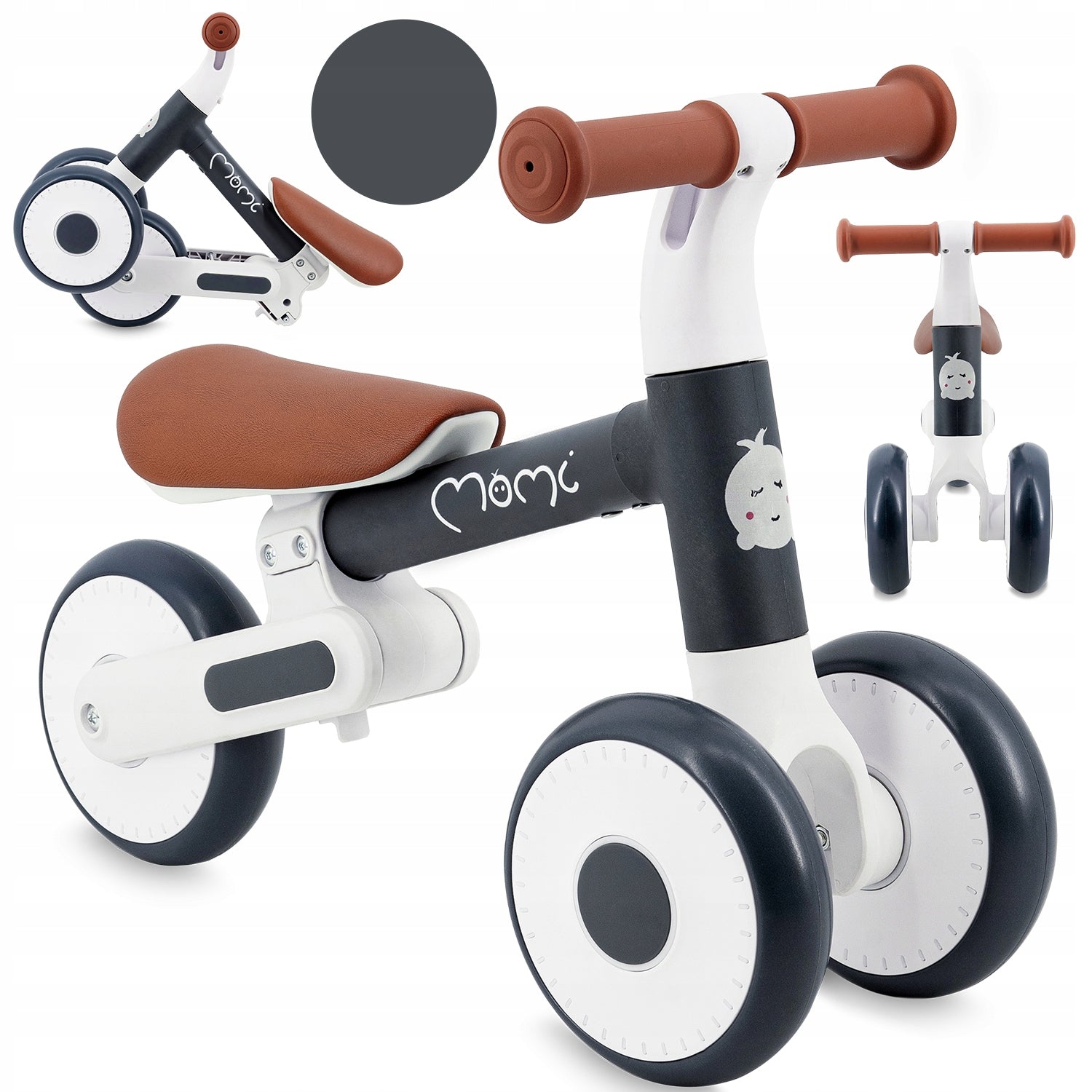 Balance bike MoMi DEX graphite - from 1 year light folding tricycle