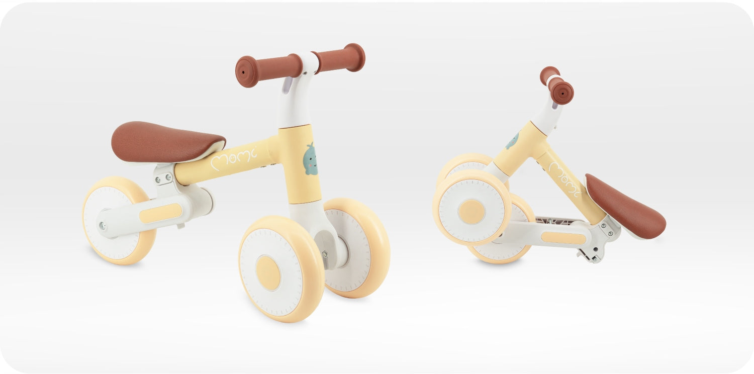 Balance bike MoMi DEX yellow - from 1 year light folding tricycle Packaging status original
