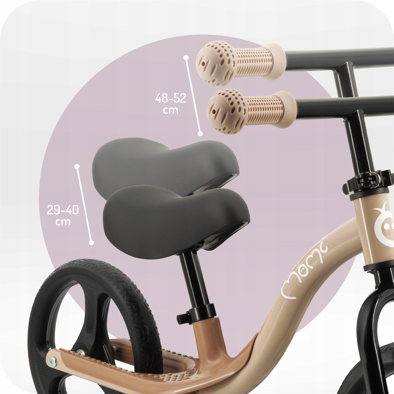 Balance bike MoMi ISOKA beige - light LED wheel adjustment for 2 years Model ISOKA