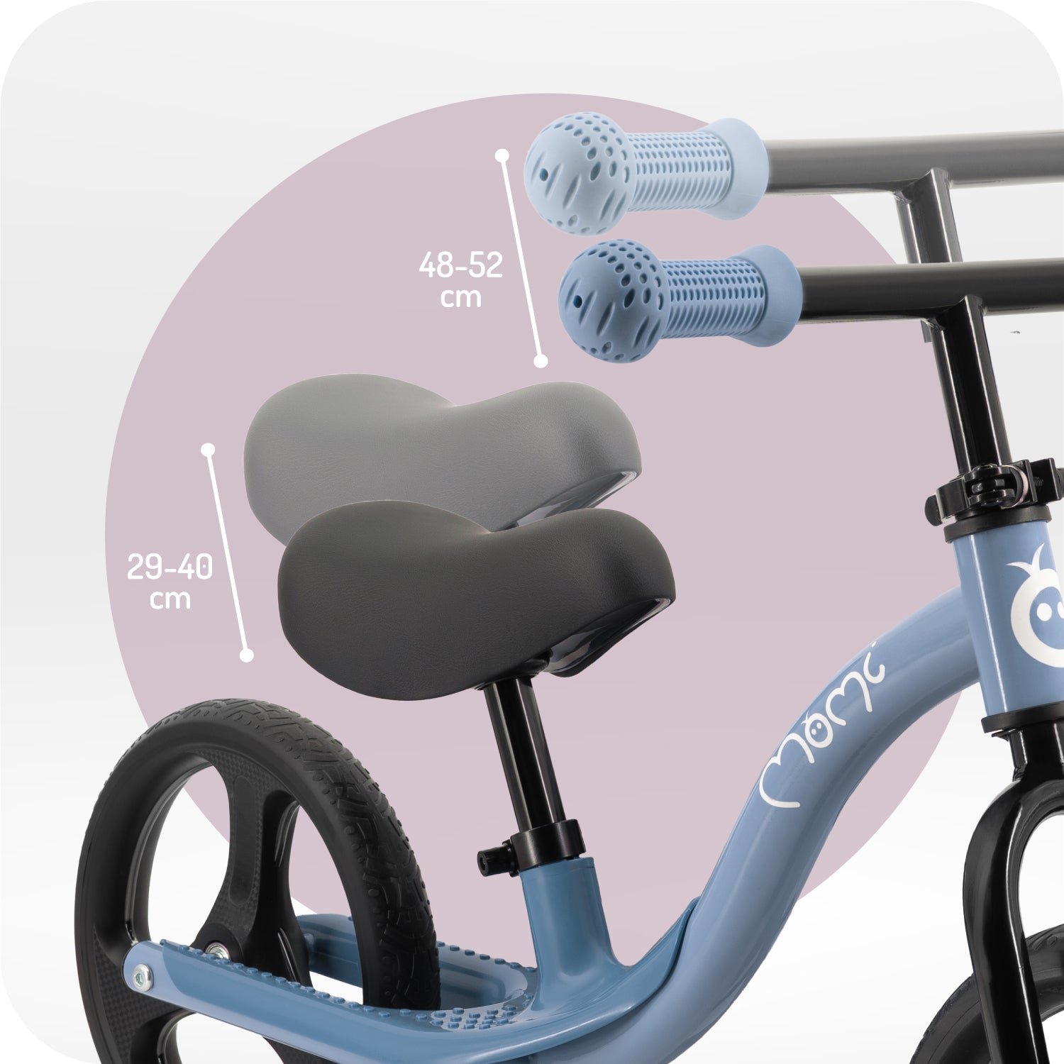 Balance bike MoMi ISOKA blue - light LED wheel adjustment for 2 years Model ISOKA