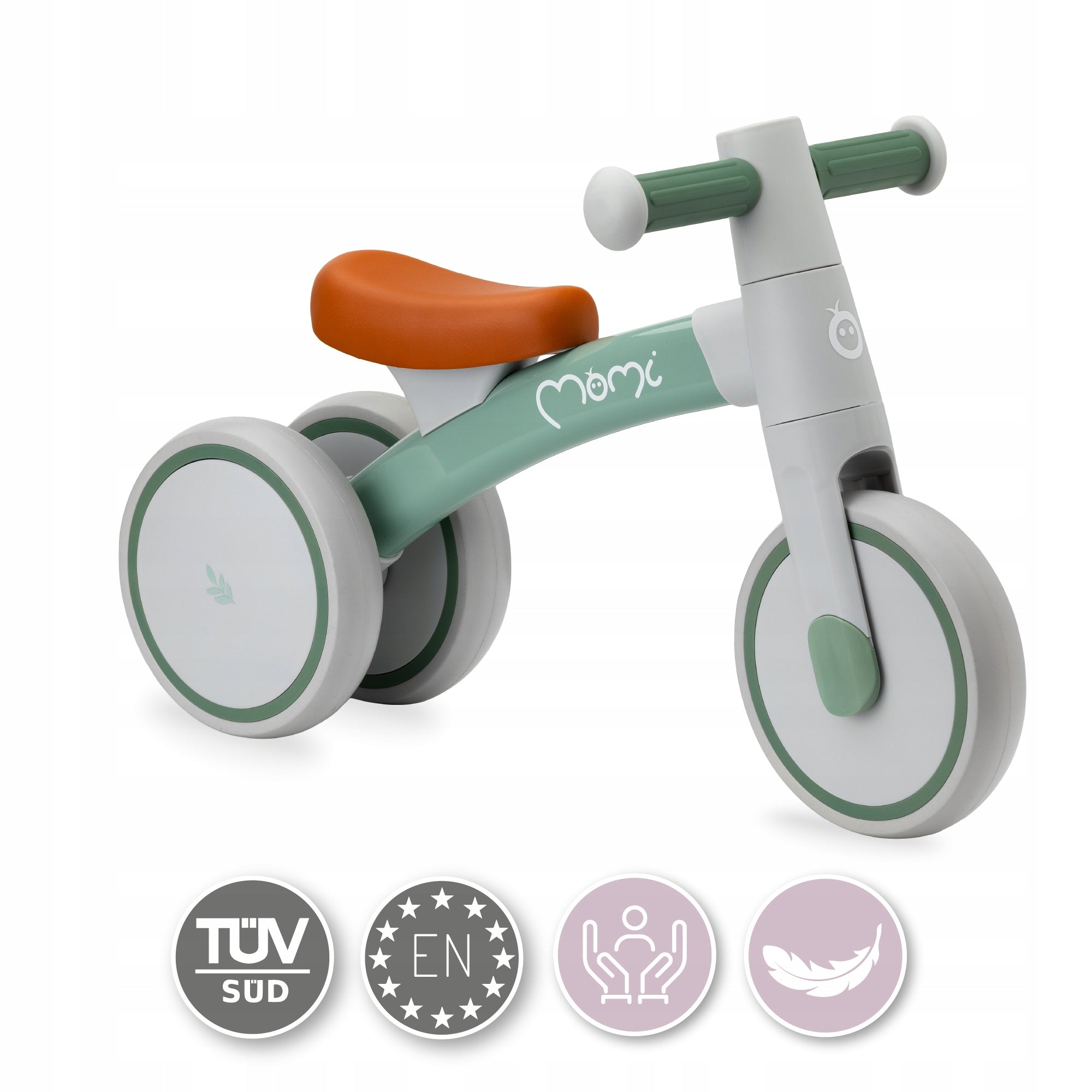 Balance bike MoMi TEDI green - from 1 year lightweight aluminium to 20kg Color green