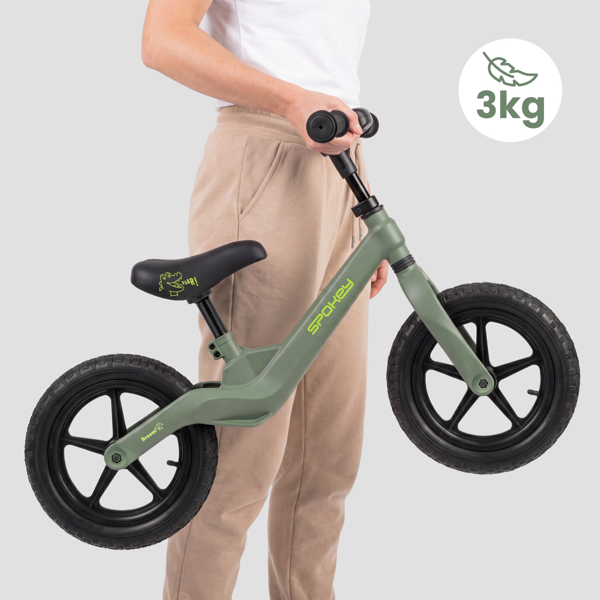 Balance bike for 3 year old adjustable pumped wheels Spokey BROOMIE Manufacturer code 946383