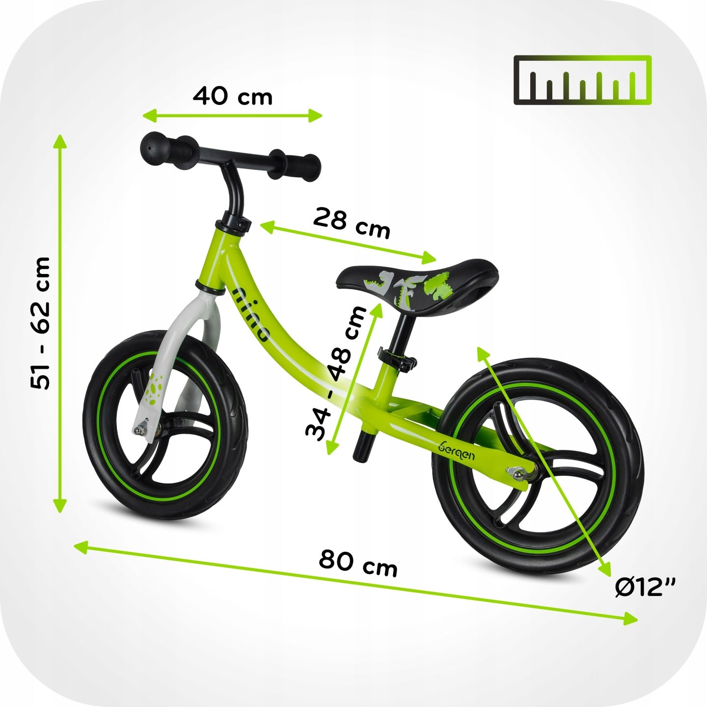 Balance bike for boy Bergen nino adjustable light Color black yellow