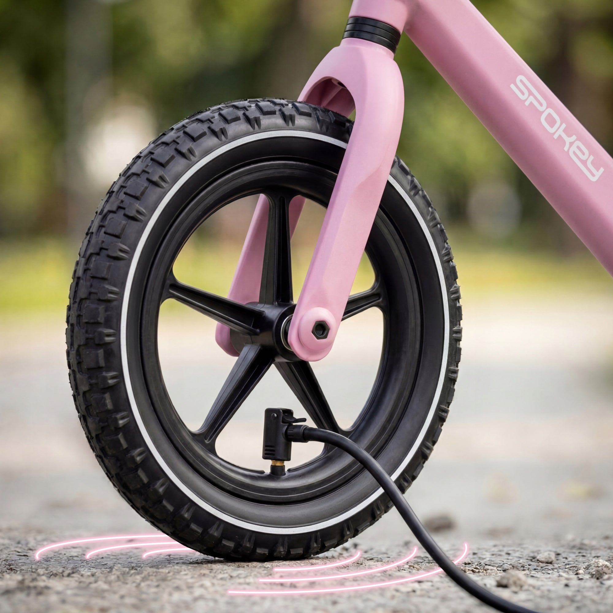 Balance bike for girls adjustable pumped wheels Spokey BROOMIE Brand Spokey