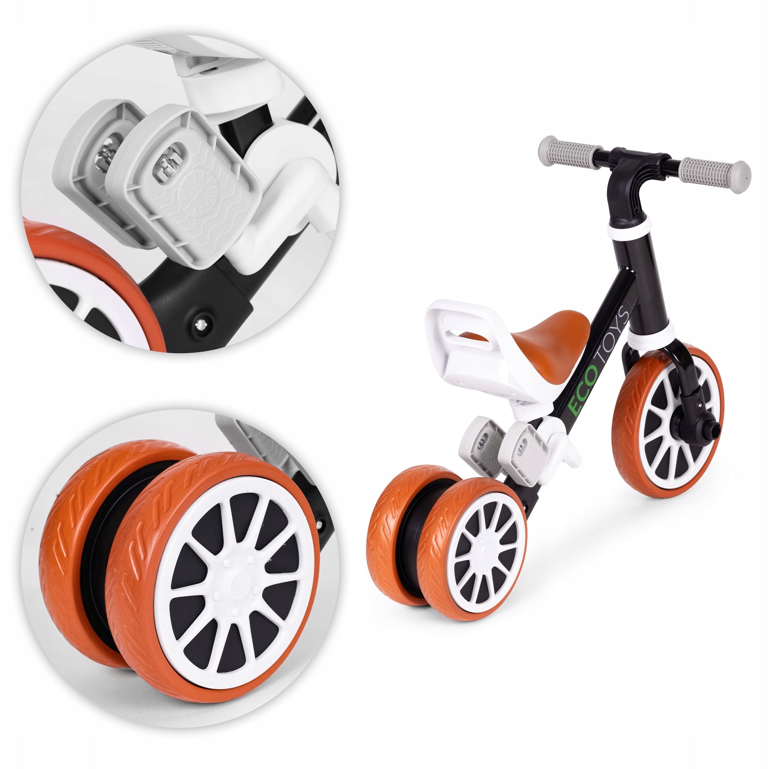 Balance bike rider with pedals 2in1 black ECOTOYS Color black