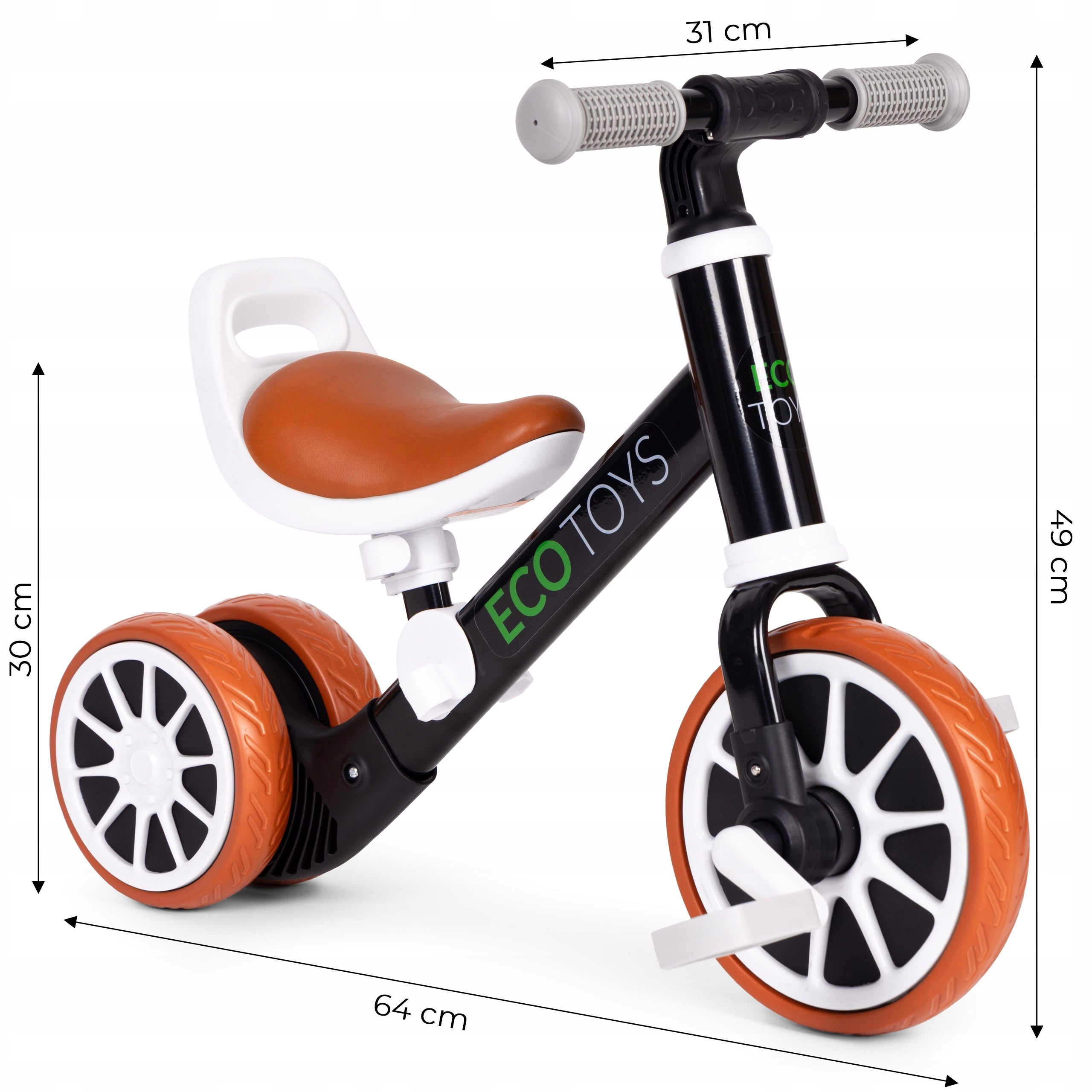 Balance bike rider with pedals 2in1 black ECOTOYS Kid's age 2＋ years