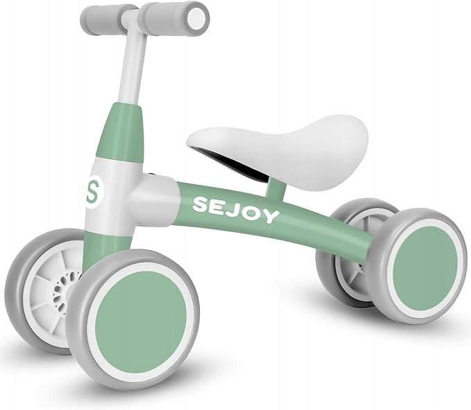 Balance bike, walker, four-wheeled rider 12+ Sejoy Green and white,