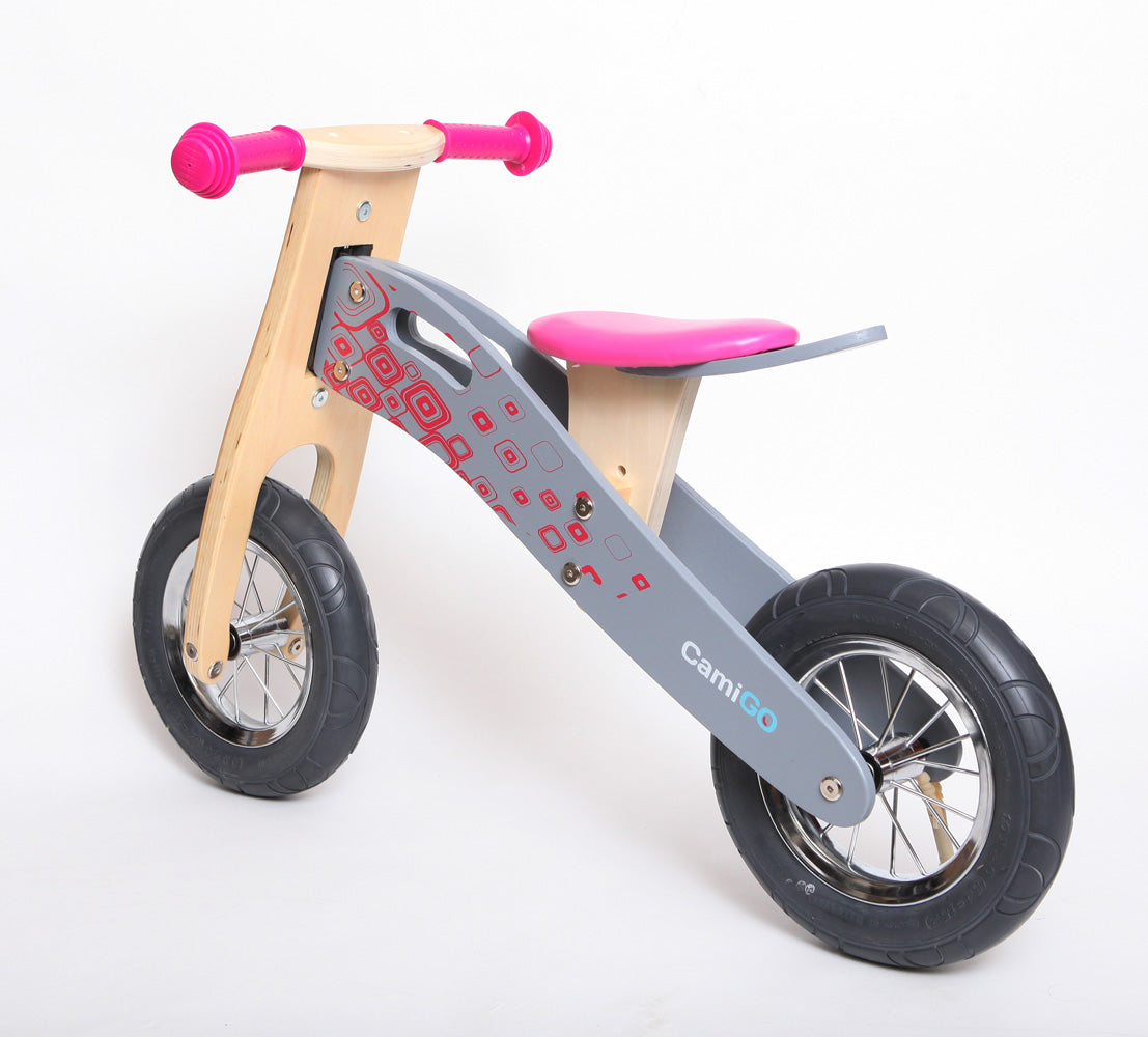 Balance bike wooden wheels pumped 10 and 12 Model CAM1