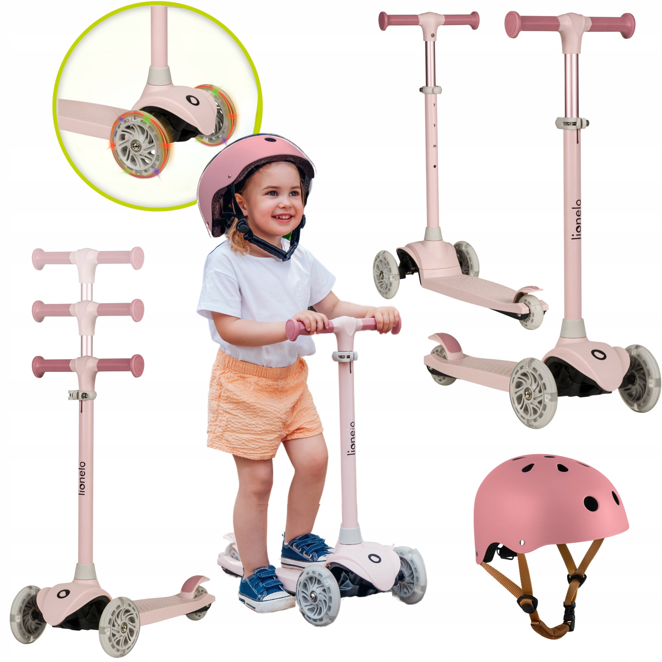Balance scooter three-wheeled LED WHEELS Lionelo Jessy SET IN HELMET Packaging status original