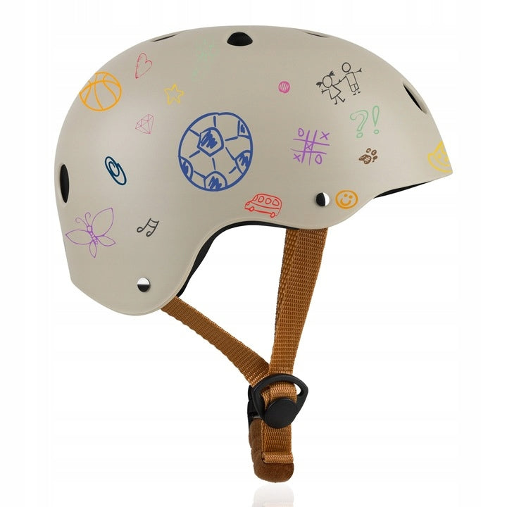 Balance scooter three-wheeled LED WHEELS Lionelo Jessy SET WITH HELMET Manufacturer code LO-JESSY GREY BROWN + HELMET BEIGE SAND
