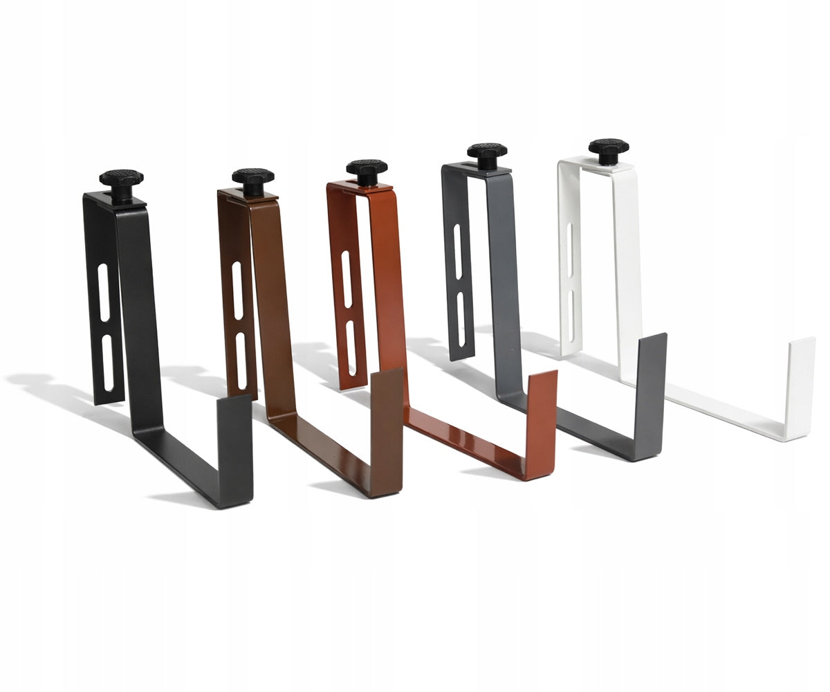 Balcony Box Hanger Pot Holder for Terrace Adjustable Metal Color black