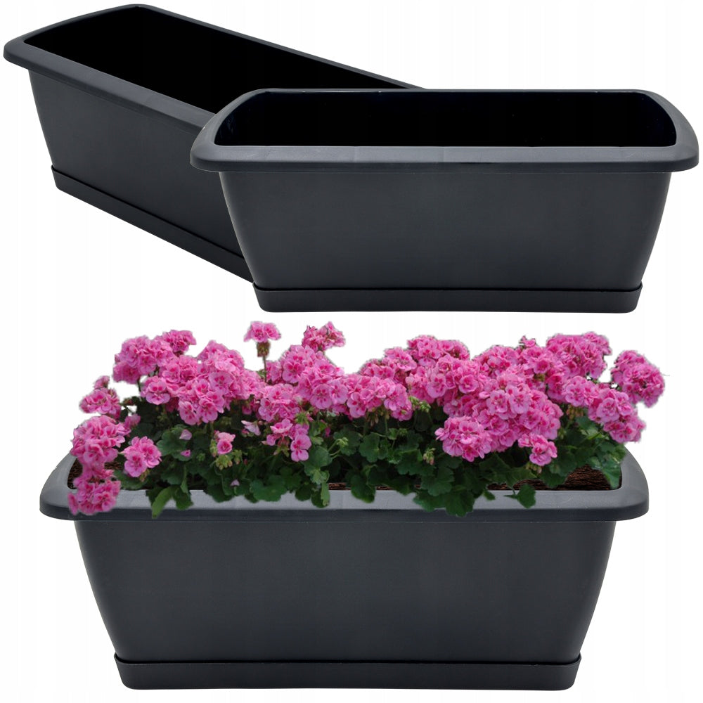 Balcony Box with STAND BALCONY POT ANTHRACITE large