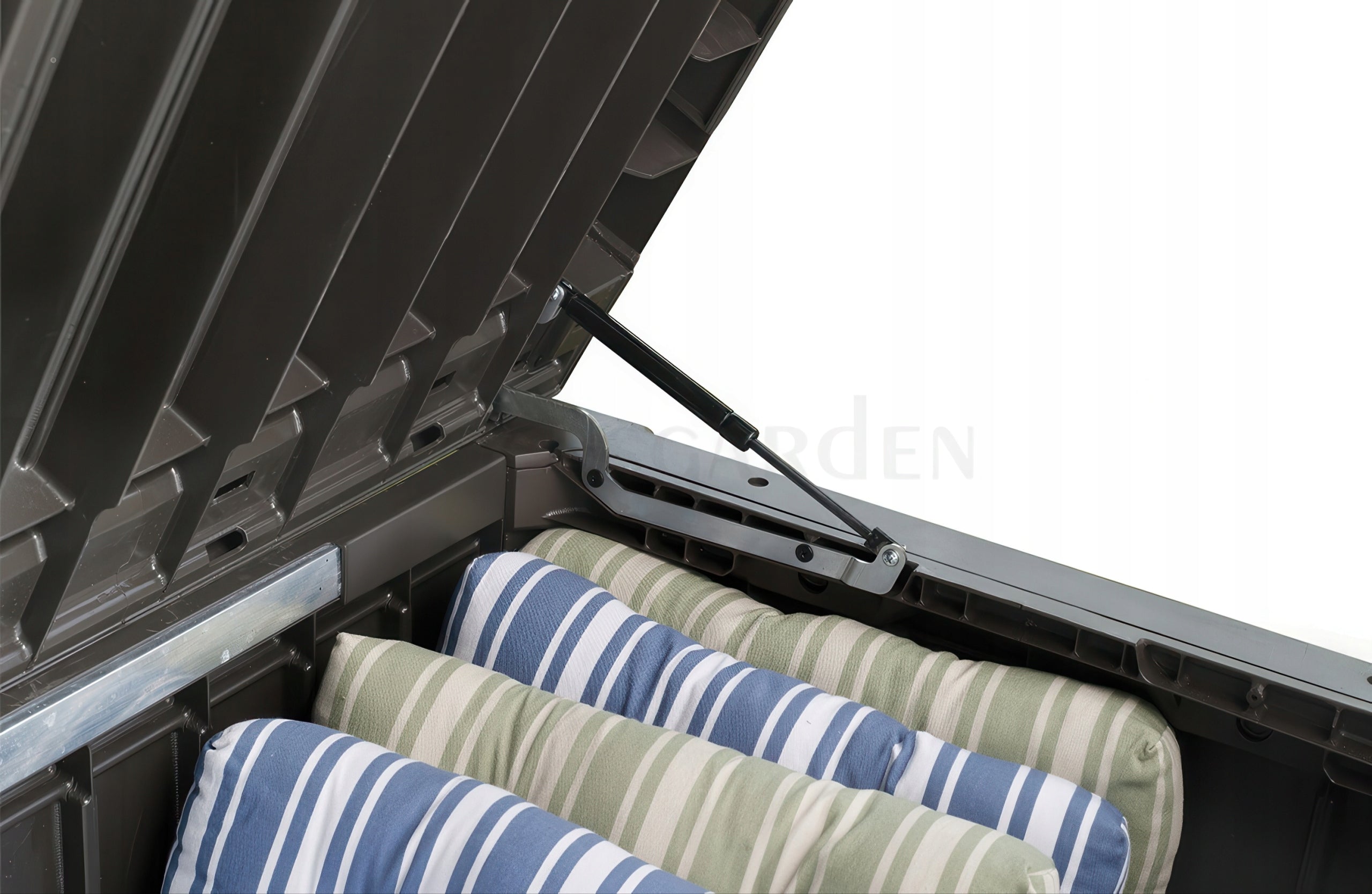 Balcony Garden Chest 570L KETER Seat Trunk Storage Box Graphite Furniture depth 155 cm