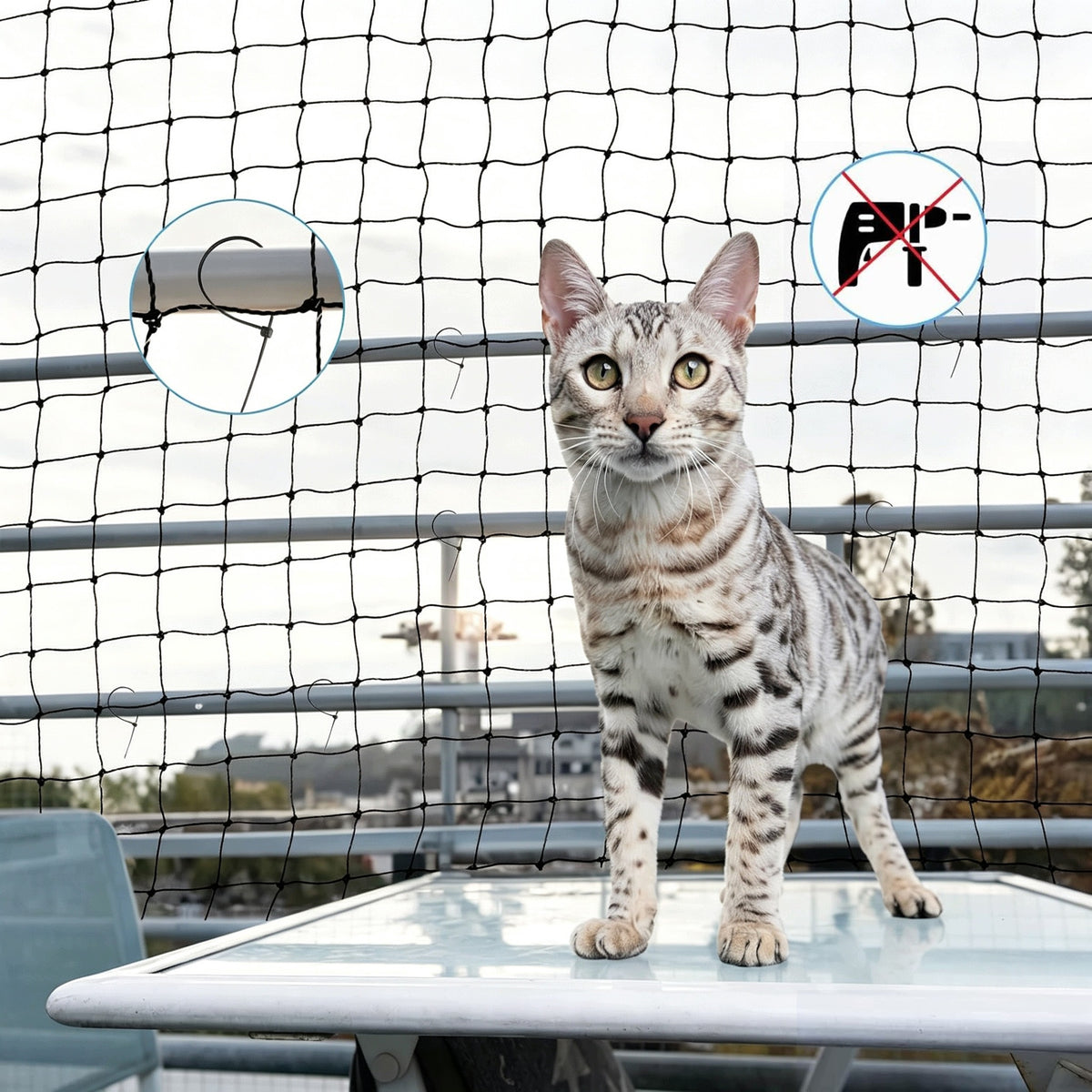 Balcony Net For Cat Set For Stairs Railing Nylon Terrace 8x3m Brand no brand