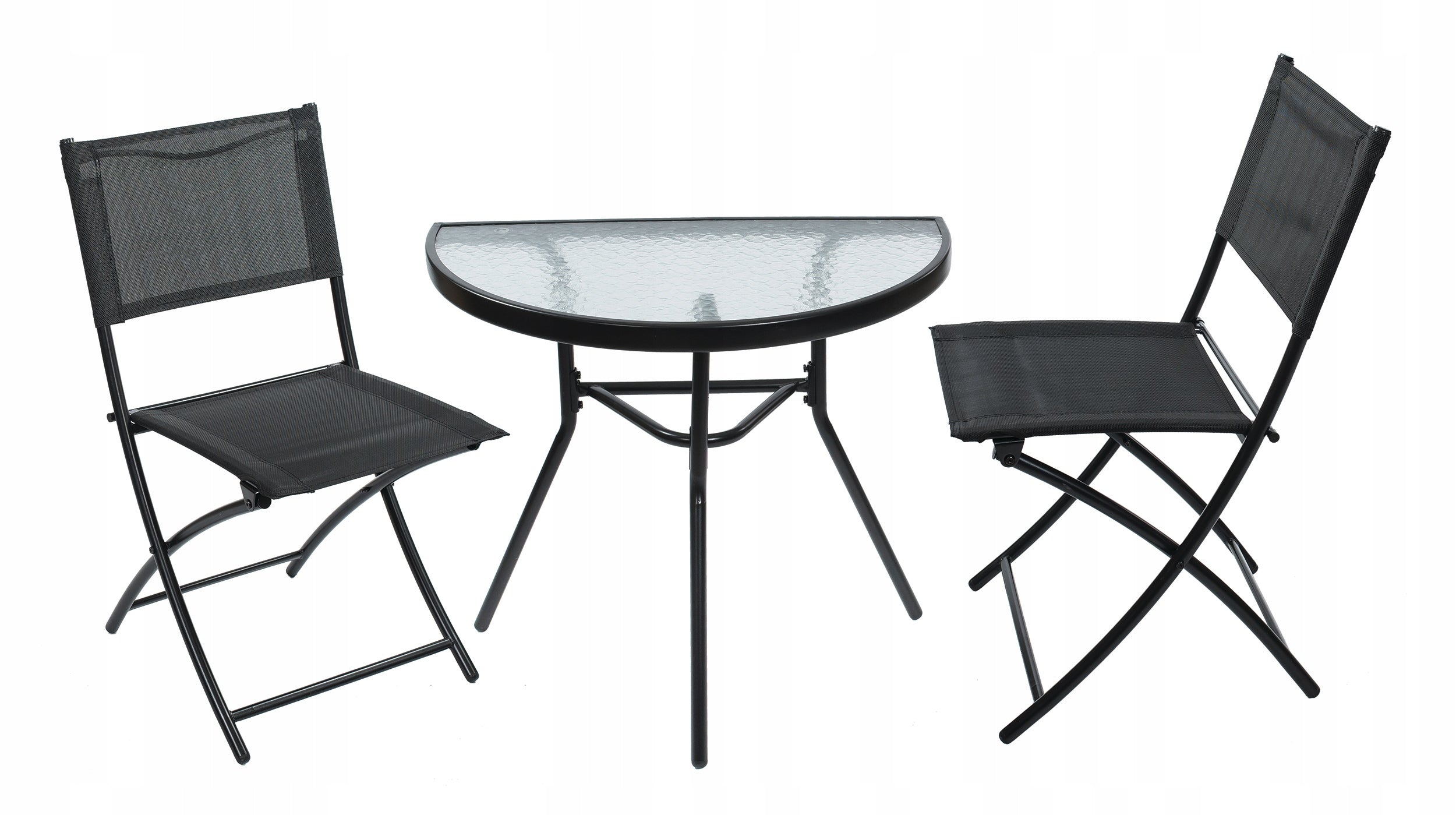 Balcony furniture Garden Terrace Set TABLE 2 CHAIRS folding black table Color black