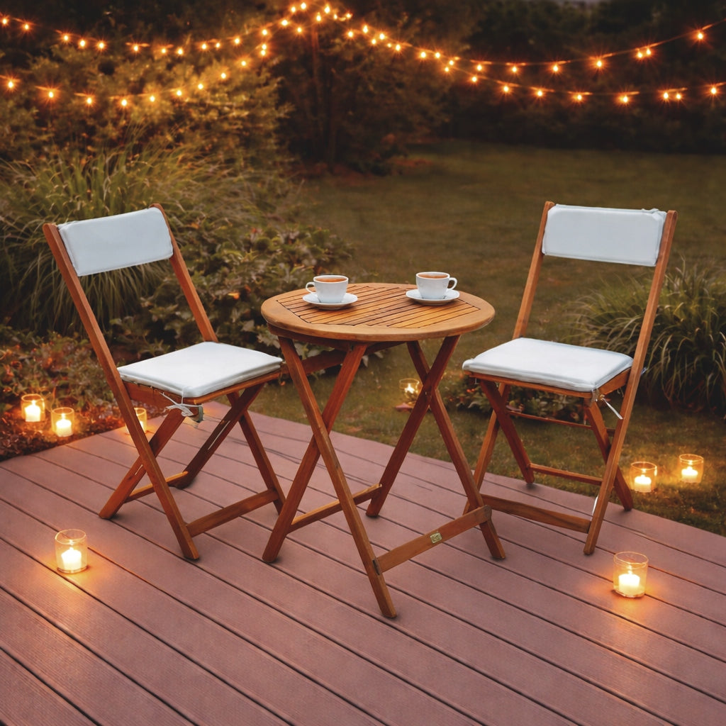 Balcony set CAROL Chairs Table FDZN 4003-T + Cushions Color brown