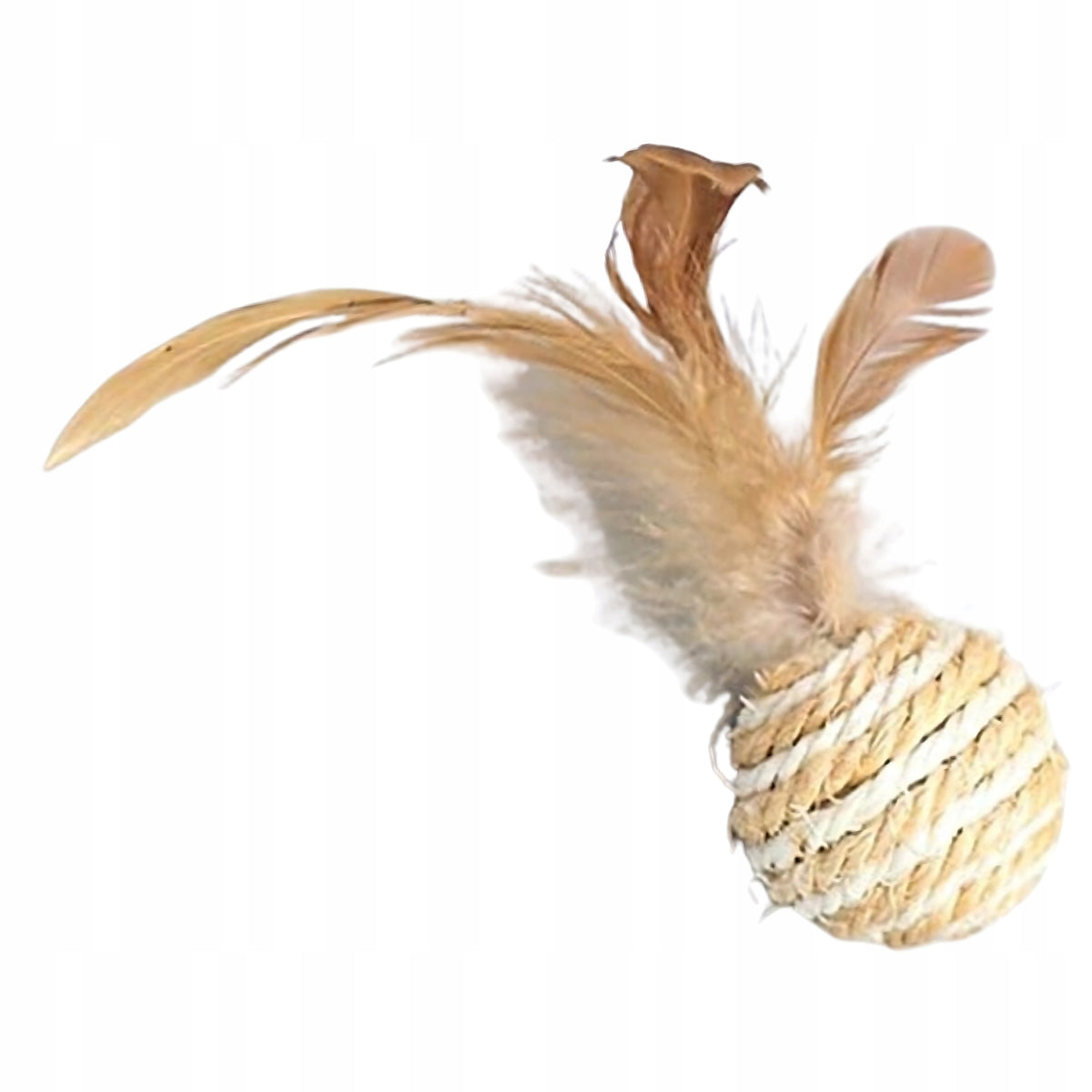 Ball Cat Toy with Feather Sisal Feather for Scratching Colorful 24