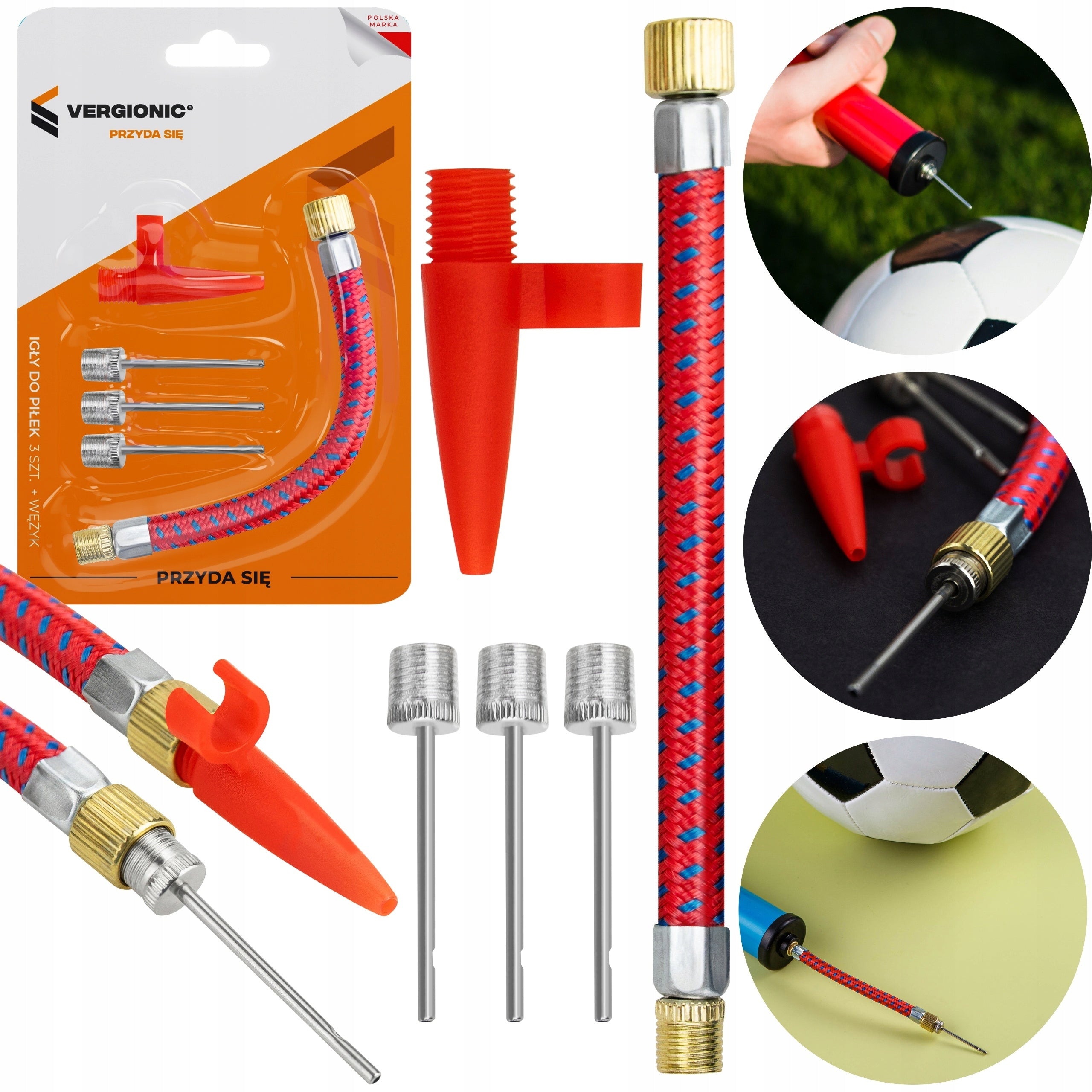 Ball needles 3 pcs. + hose 11cm set for ball. pumps VERGIONIC Brand Vergionic