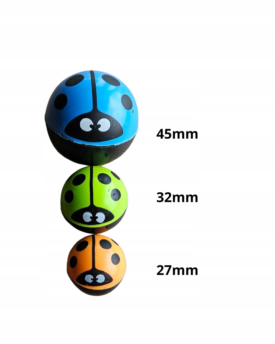 Balls rubber balls small 27mm mix set of 10 Brand Perfect