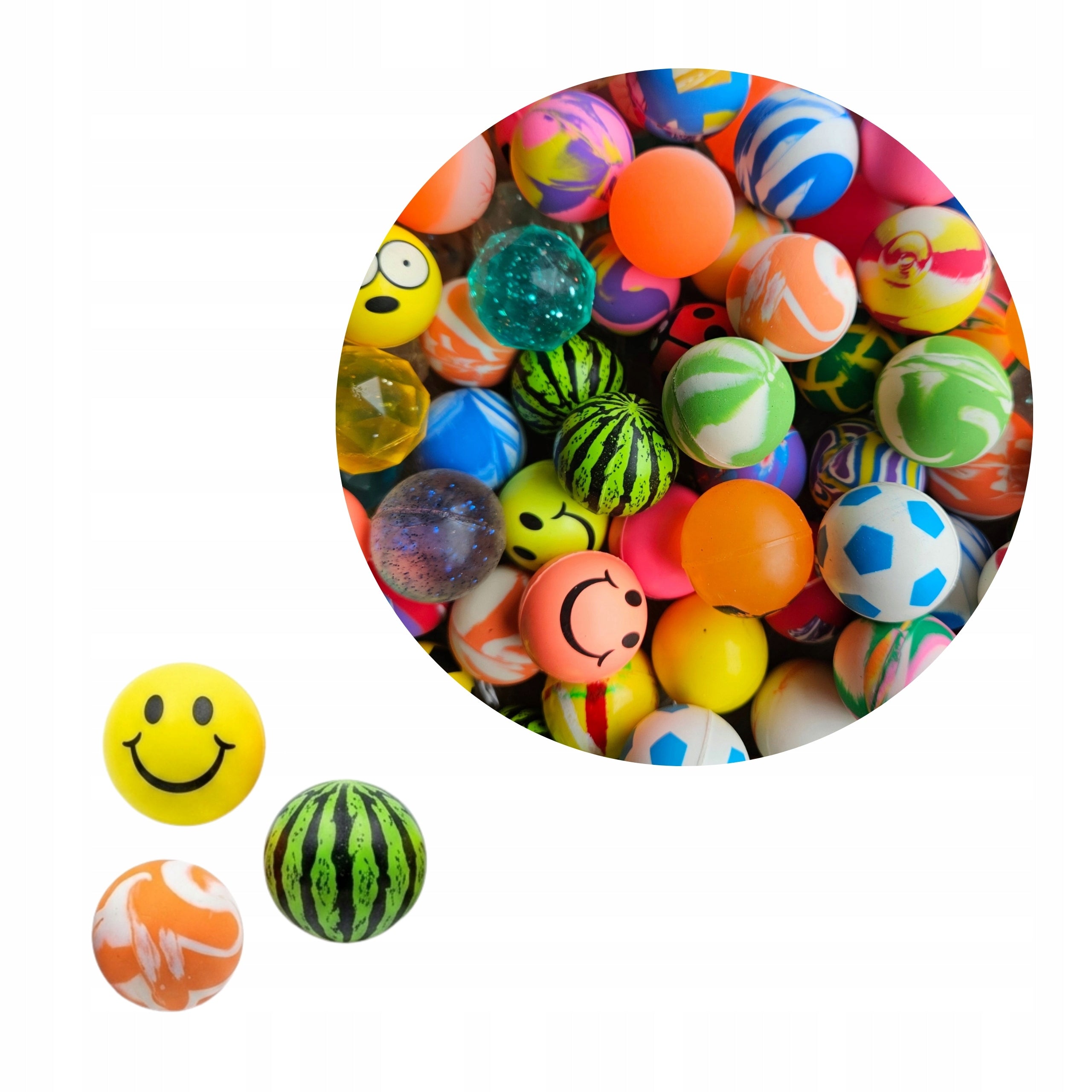 Balls rubber balls small 27mm mix set of 10