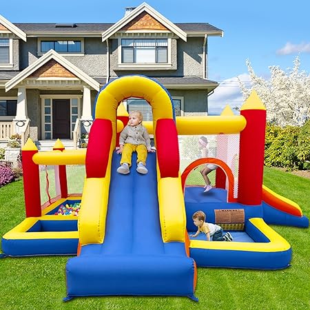 Ballsea Inflatable Castle XXL - blower, slide, tunnel and wall 3-8 years Brand no brand