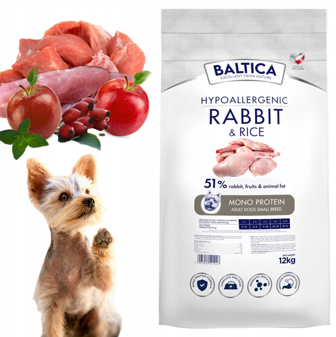 Baltica Adult Rabbit&Rice XS/S Small Breed Dog Food 12kg