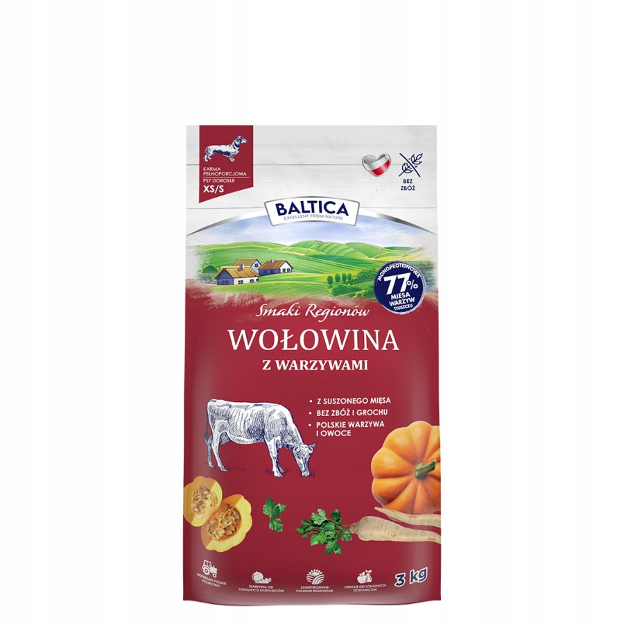 Baltica Dry Food for PSA Adult Beef with Vegetables XS/S 3kg
