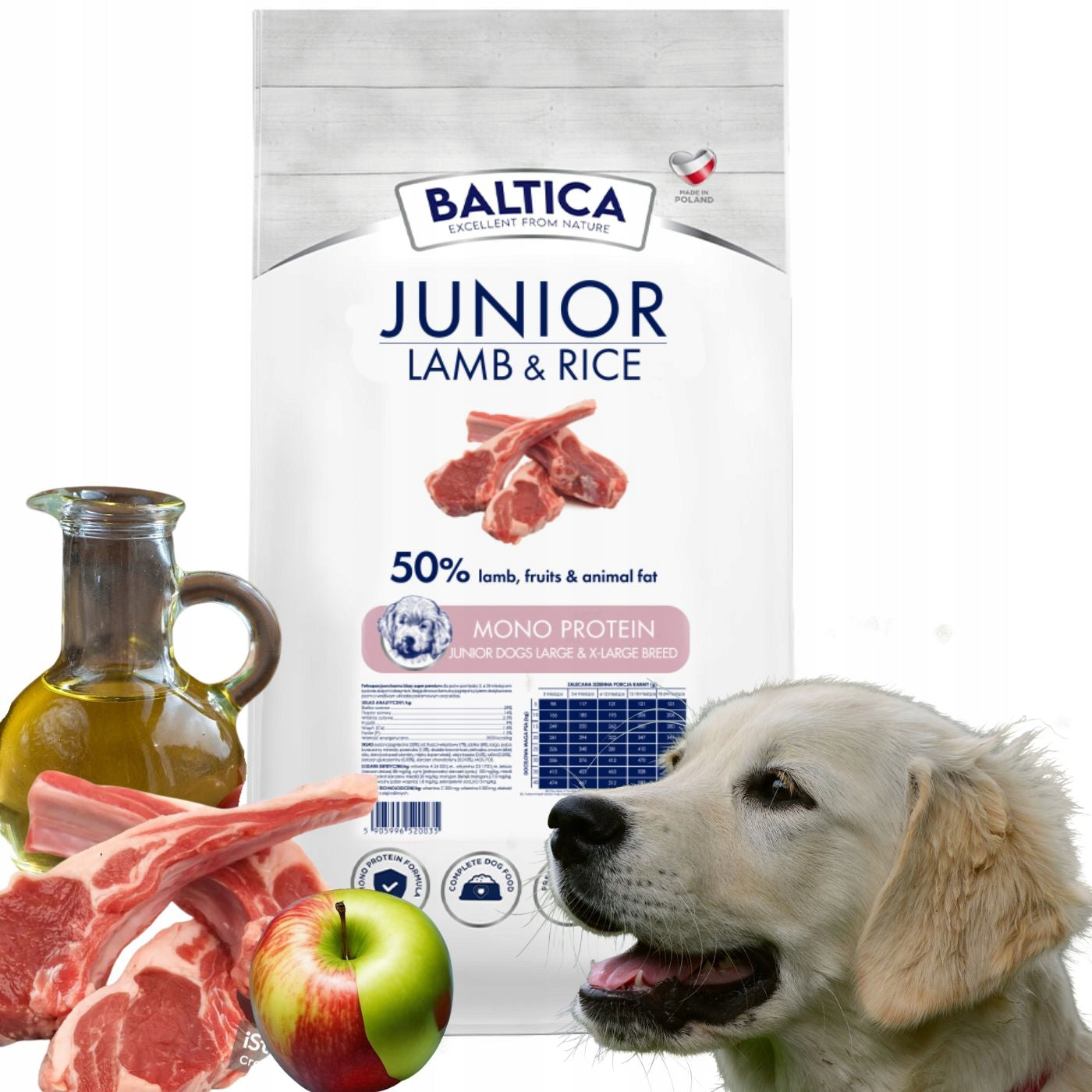 Baltica Junior Lamb&Rice 12kg food for large breed puppies L XL