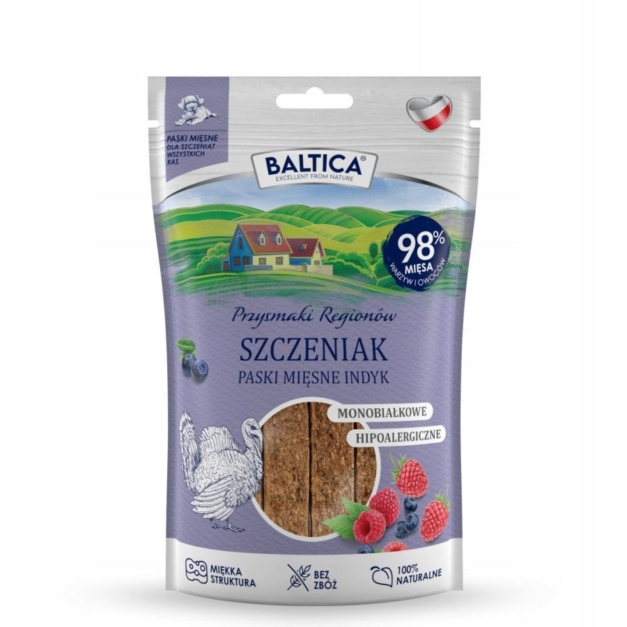 Baltica MEAT STRIPS FOR PUPPIES Hypoallergenic TURKEY without grains 90g
