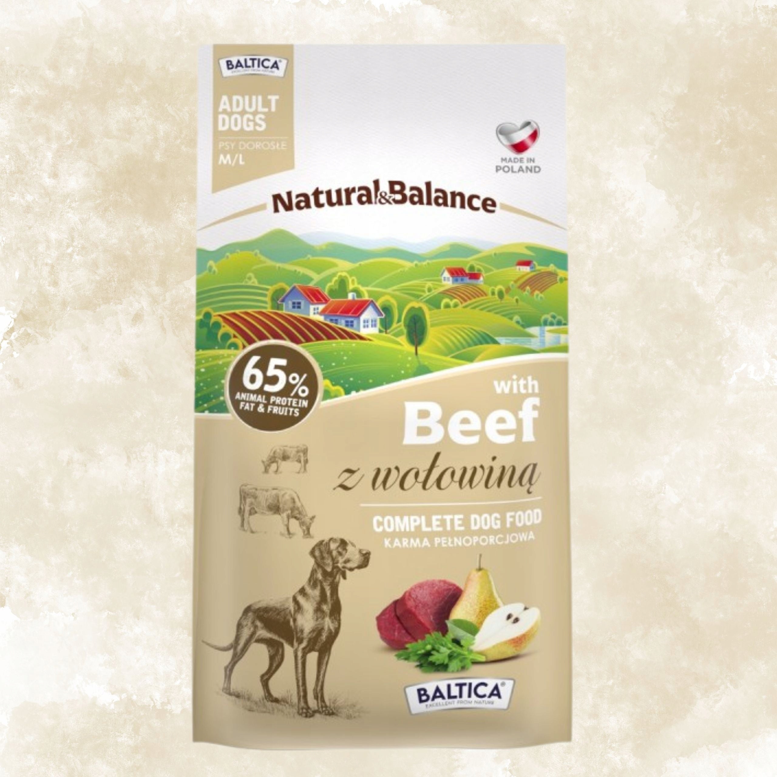 Baltica Natural & Balance Dry Food with Beef M/L 3kg
