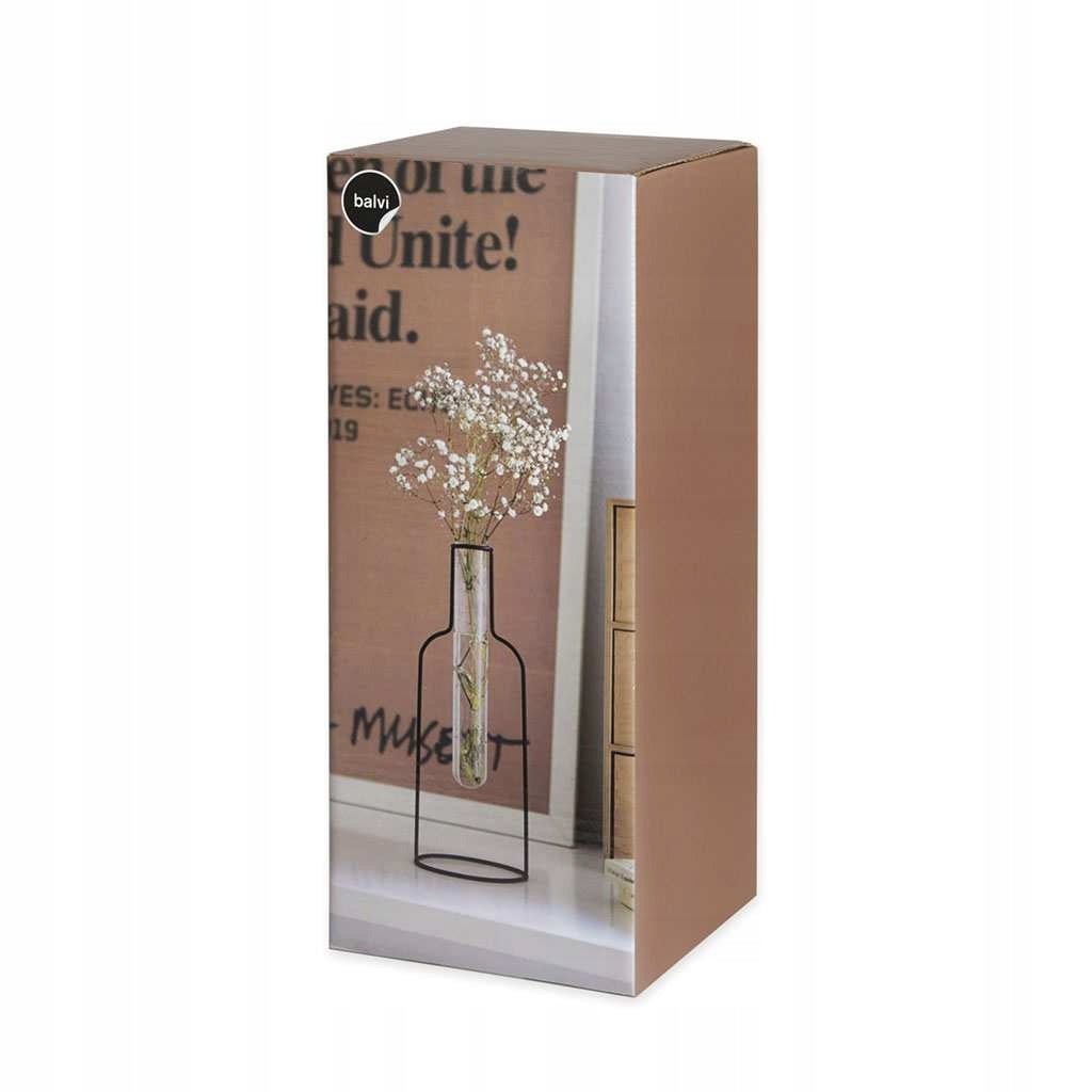 Metallvase mit Glaszylinder Silhouette 26cm 