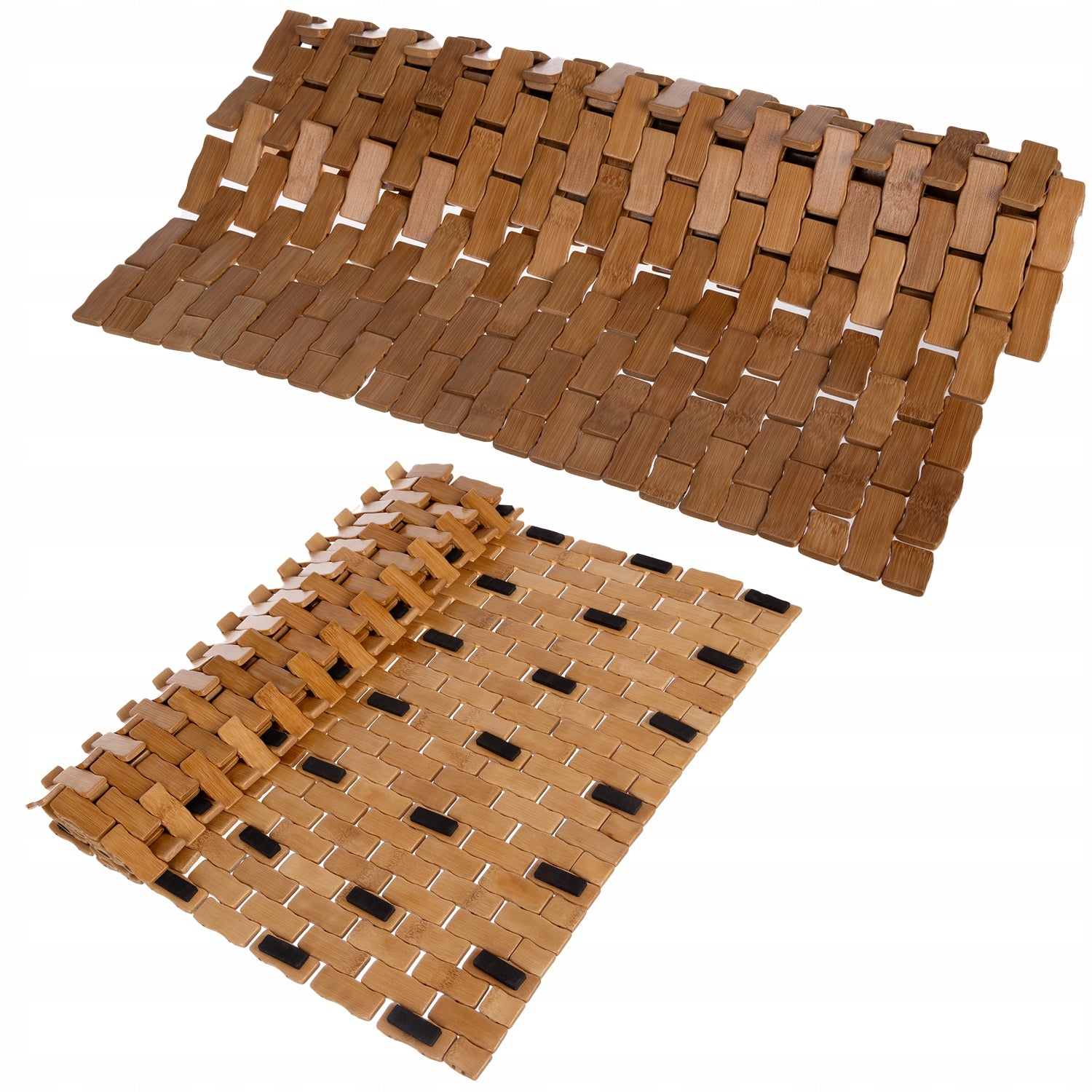 Bamboo Bathroom Mat Wooden Shower Rug Waterproof 80x50 Product width 80 cm