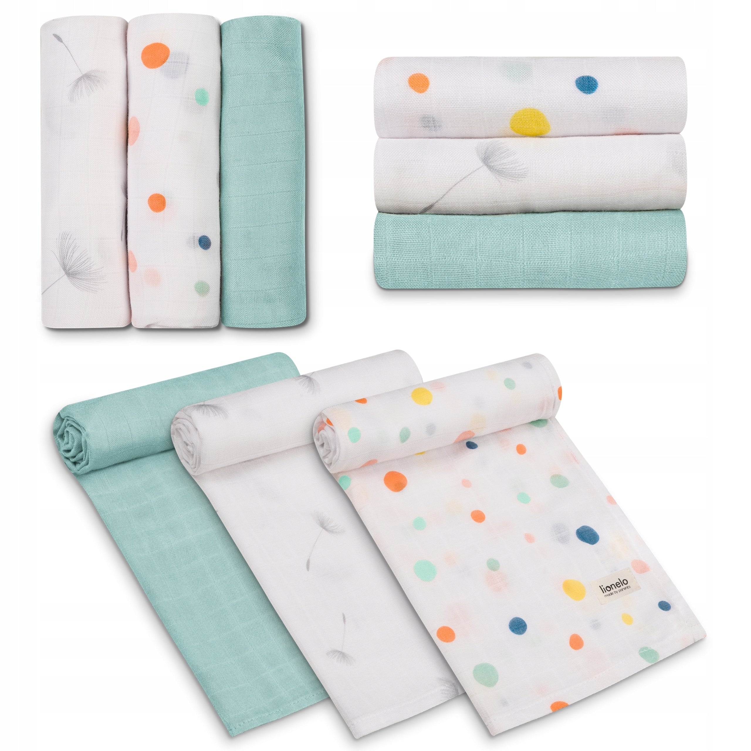 Bamboo Diapers Lionelo Bamboo Cotton Bamboo Set Dot 3 Pieces Kind bamboo