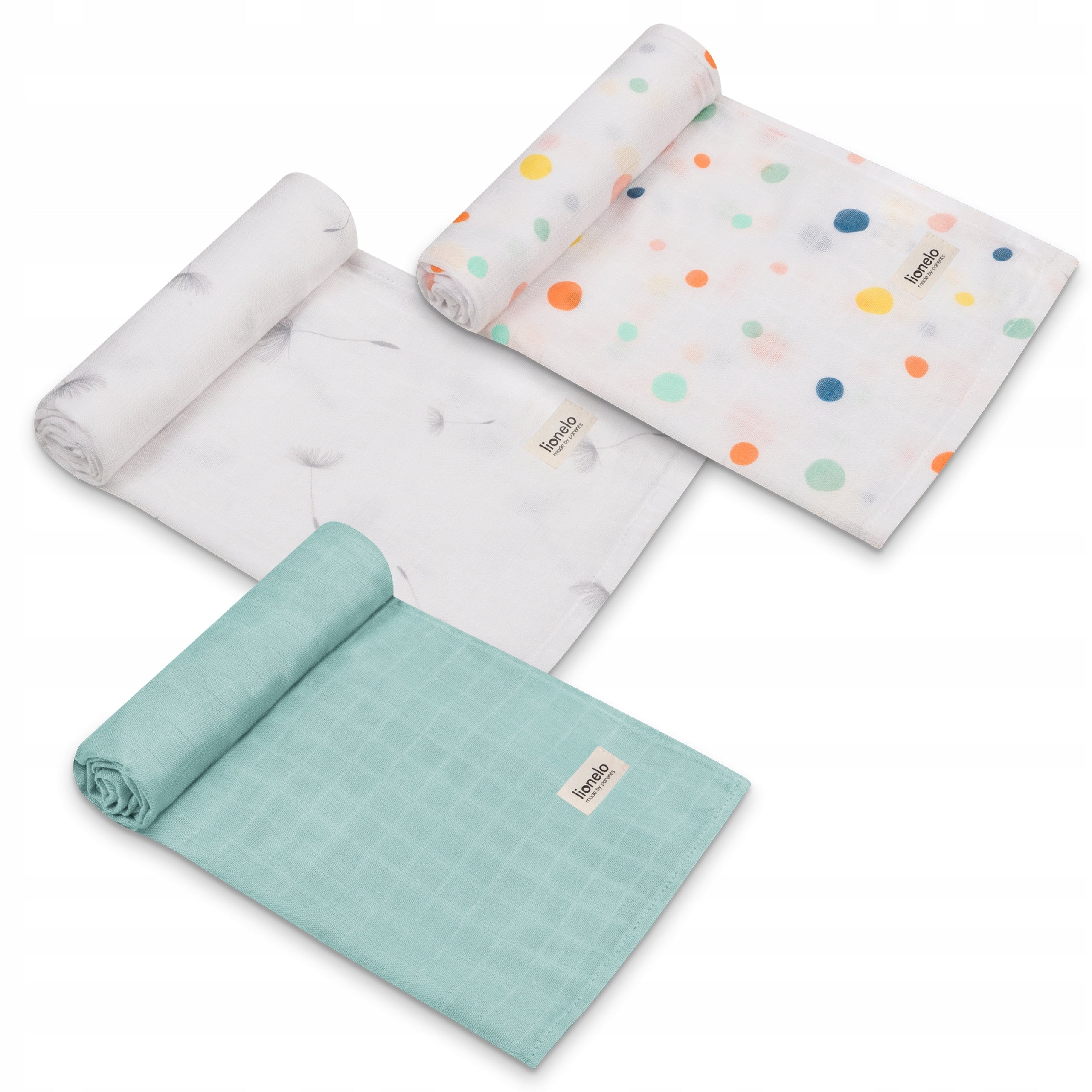 Bamboo Diapers Lionelo Bamboo Cotton Bamboo Set Dot 3 Pieces