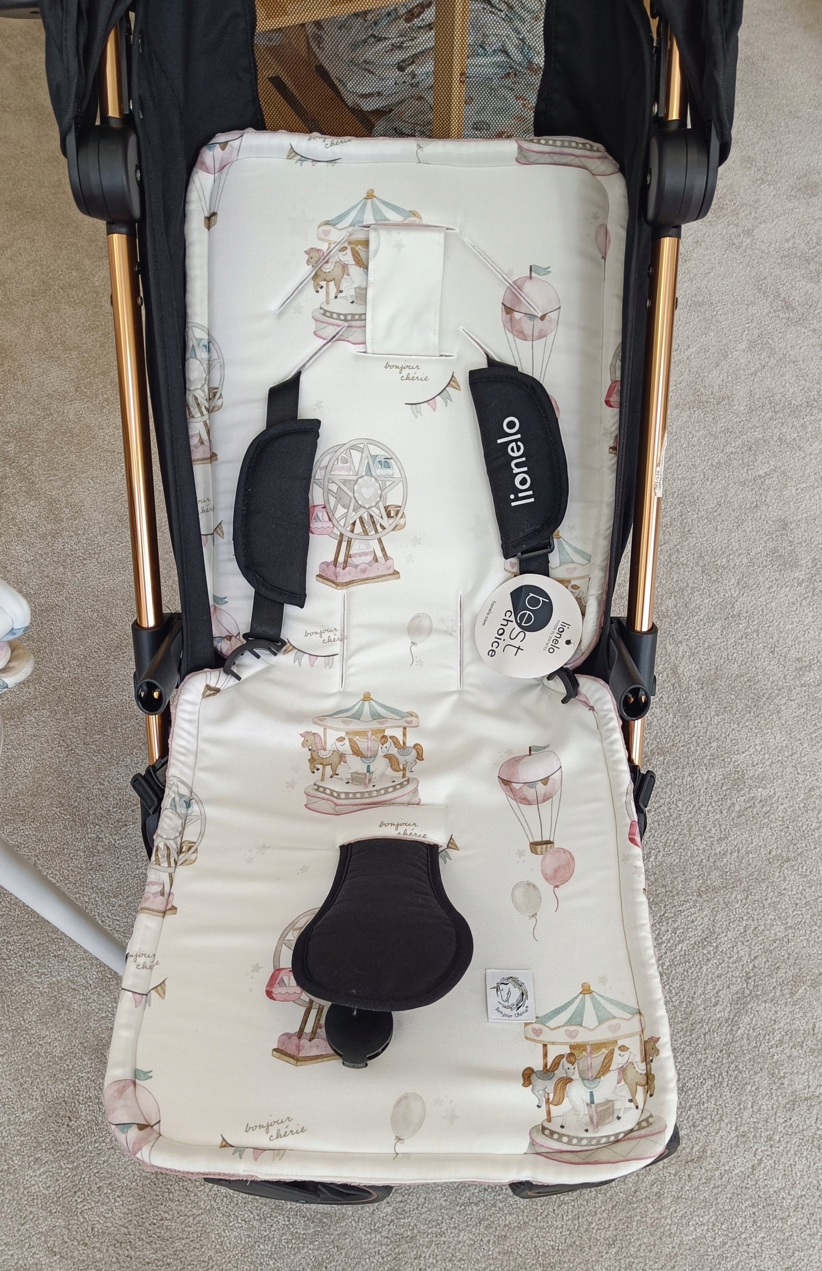 Bamboo Double Sided Minky Stroller Insert Small Lunapark Bonjour Cherie Medical device no