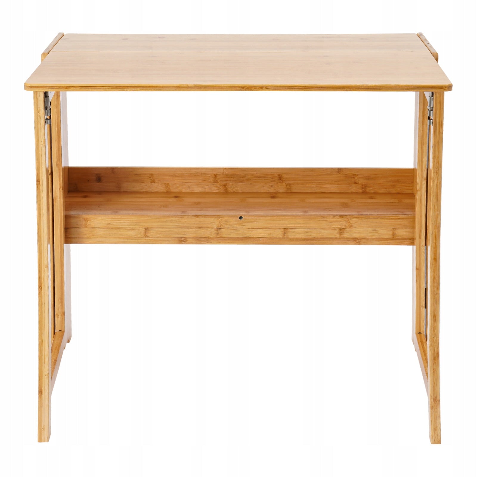 Bamboo Folding Desk for Small Spaces, Small Computer Desk with Bookshelf Packaging status original