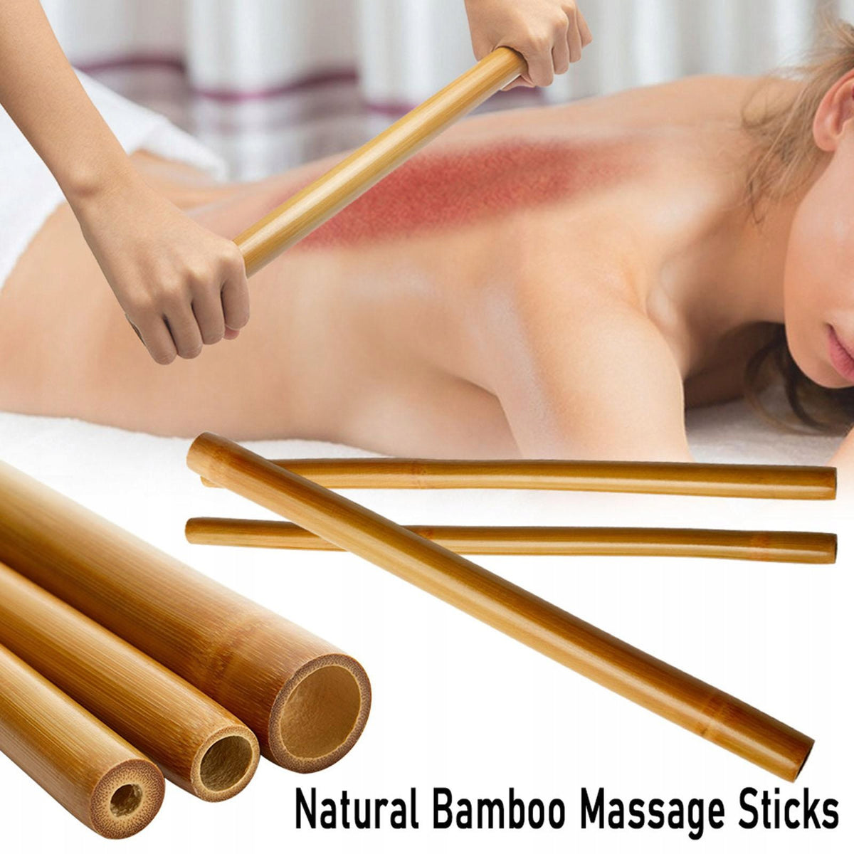 Bamboo Massage Sticks 60cm Portable Bamboo Guasha Tool 60x3cm with bag Medical device no
