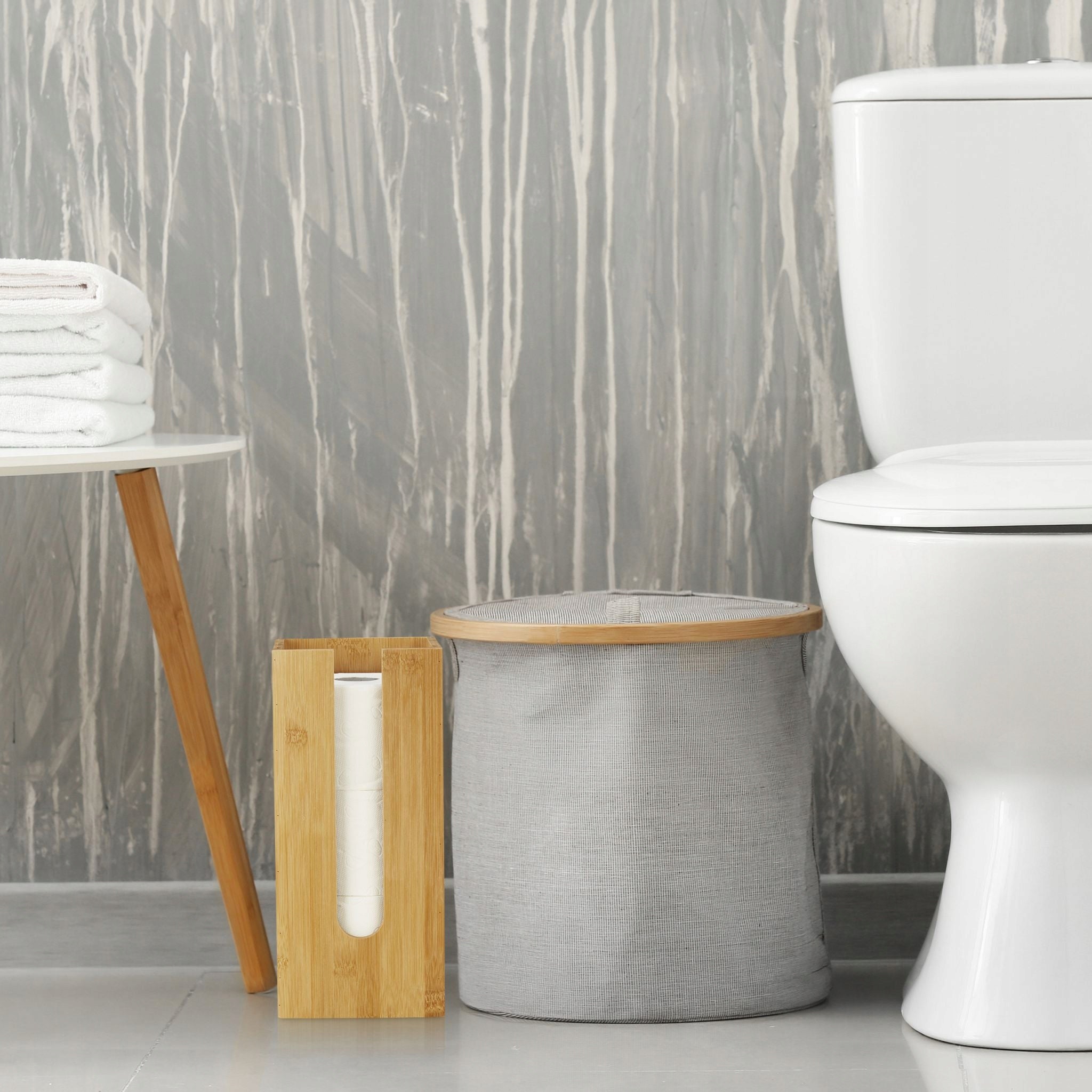 Bamboo Standing Toilet Paper Container Packaging status original