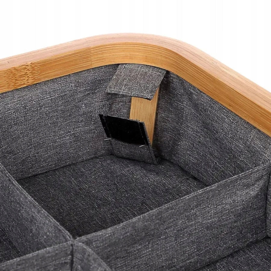 Bamboo Storage Organizer with 4 Compartments and Lid Kind wardrobe organizer