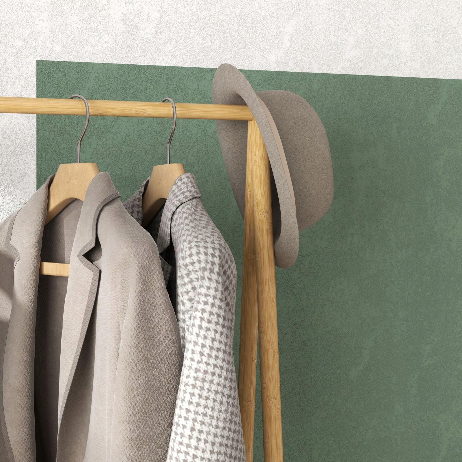 Bamboo clothes hanger with shelves 116x43x160 cm natural EAN (GTIN) 4932106160974