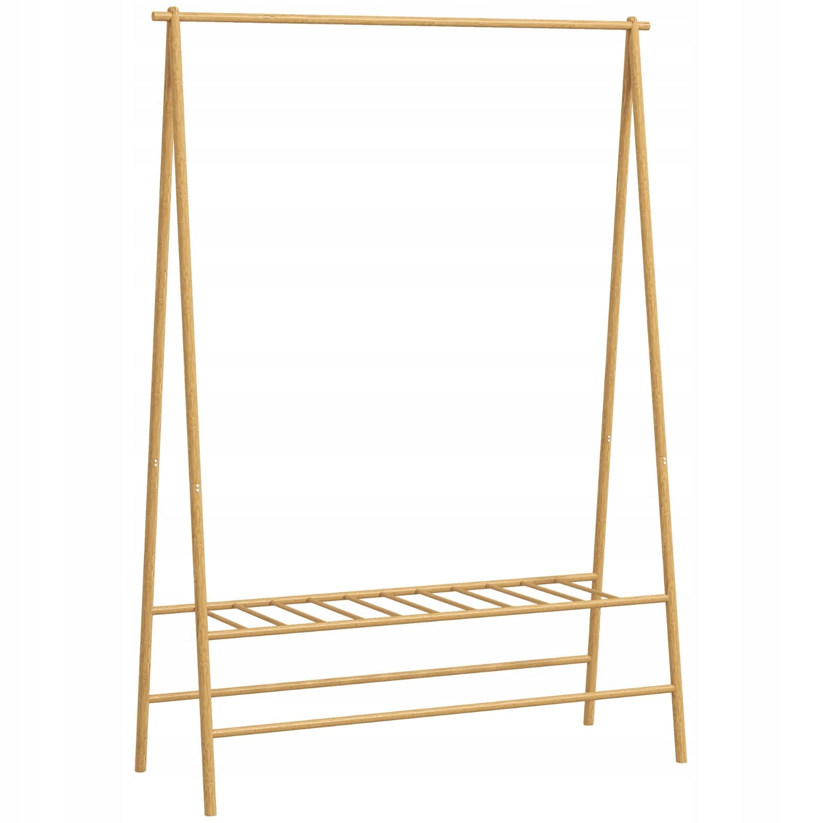 Bamboo clothes hanger with shelves 116x43x160 cm natural