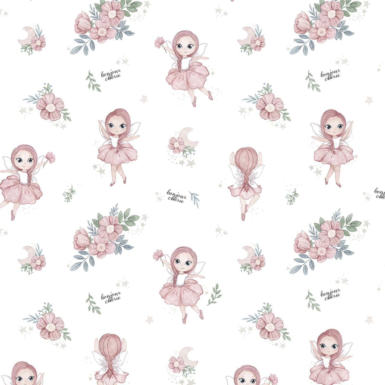 Bamboo cotton diaper 70x70 cm Fairies Bonjour Cherie Kind bamboo