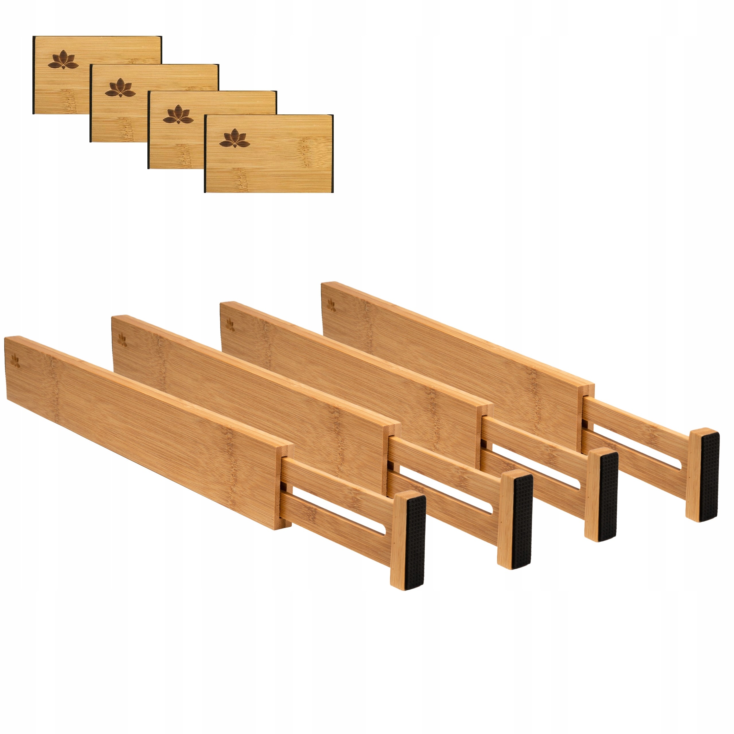 Bamboo dividers for drawers ORGANIZERS 44-56 cm, 4-pack.
