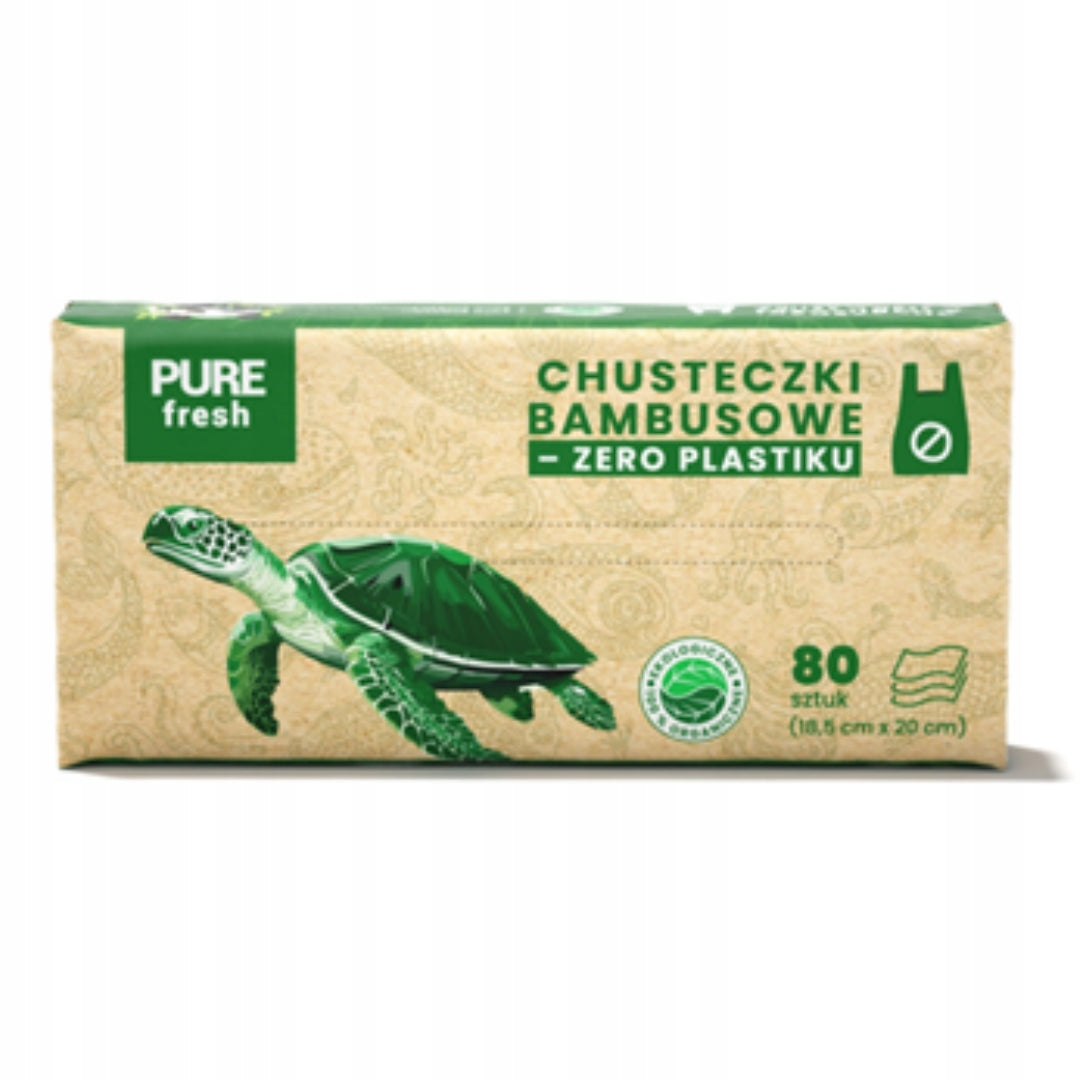 Bamboo wipes Pure Fresh 80 pieces dry eco-friendly zero plastic