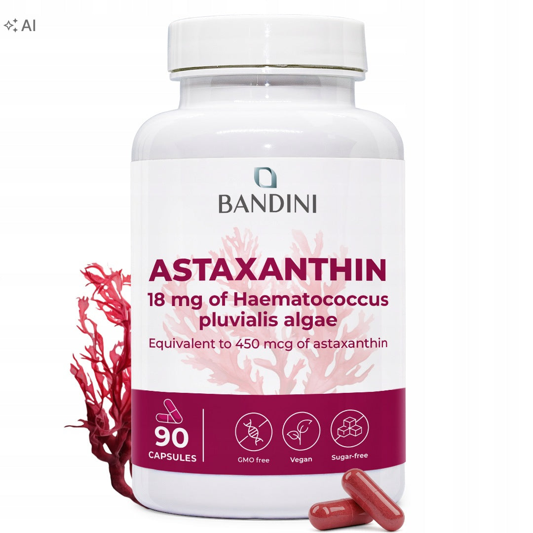 Bandini Astaxanthin 90 Capsules 18 mg Algae,450 µg Haematococcus Pluvialis