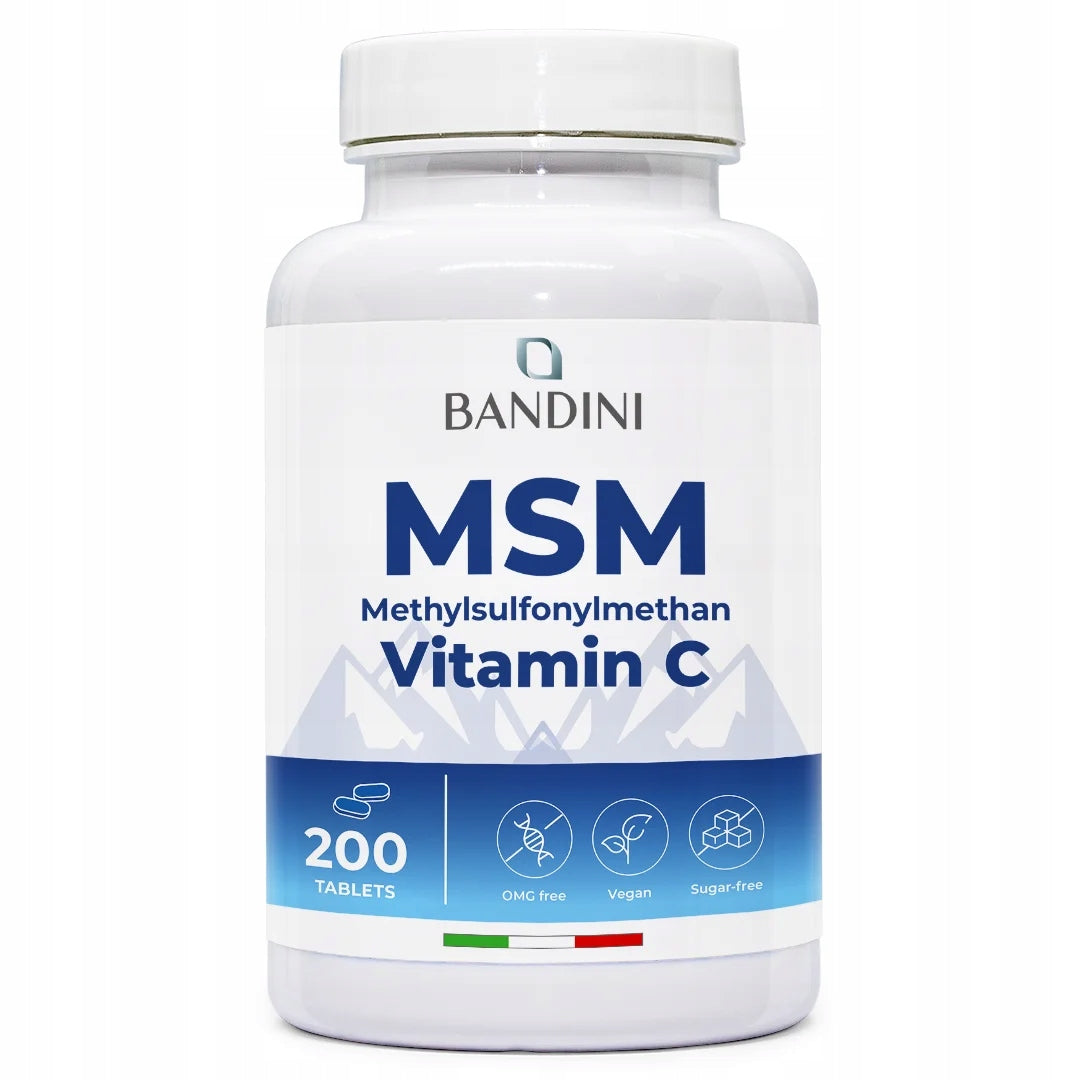 Bandini MSM 200 Tablets | 2000 mg Methylsulfonylmethane and Vitamin C